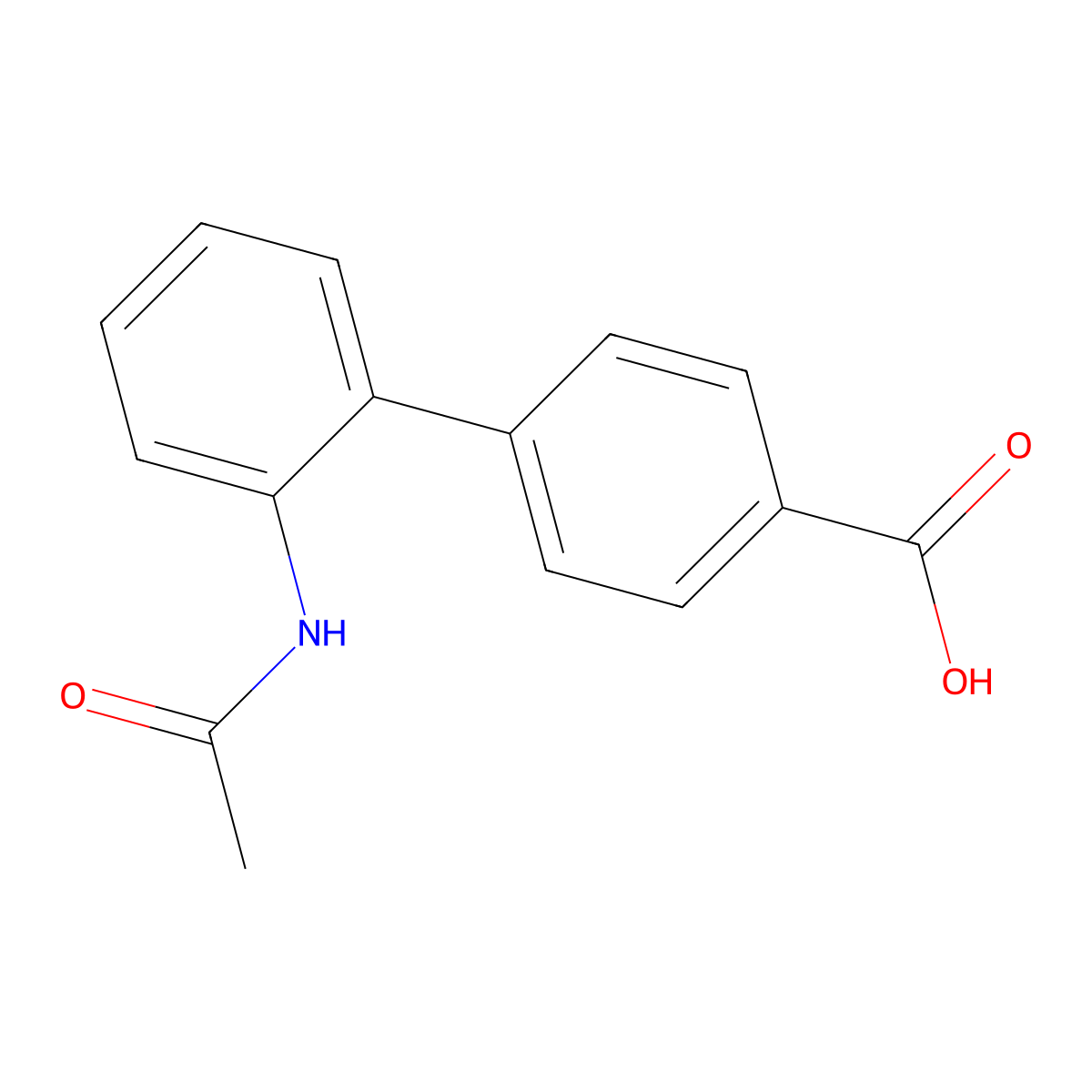 2'-(Acetylamino)[1,1'-biphenyl]-4-carboxylic acid molecular structure, CAS 854236-96-7