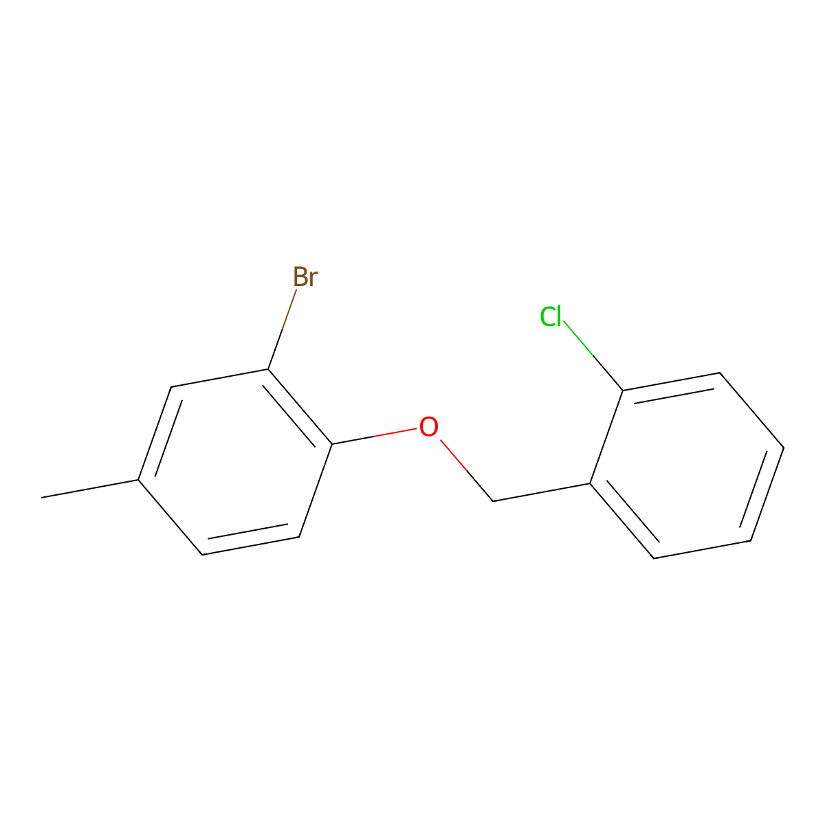 2-Bromo-1-[(2-chlorophenyl)methoxy]-4-methylbenzene molecular structure, CAS 854259-20-4