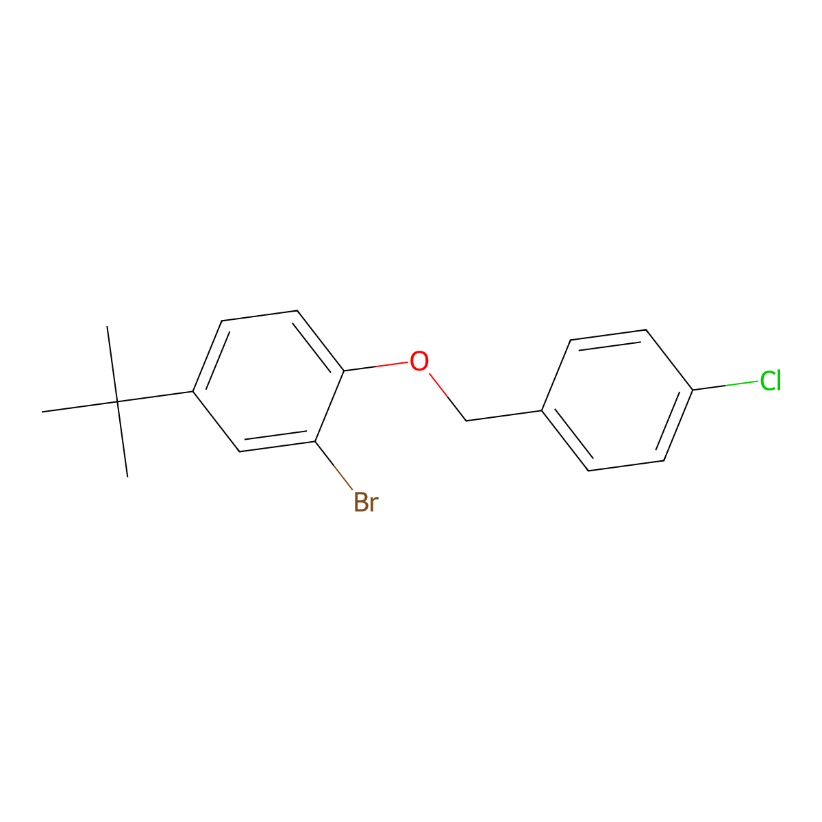 2-Bromo-4-(tert-butyl)-1-((4-chlorobenzyl)oxy)benzene molecular structure, CAS 854259-90-8