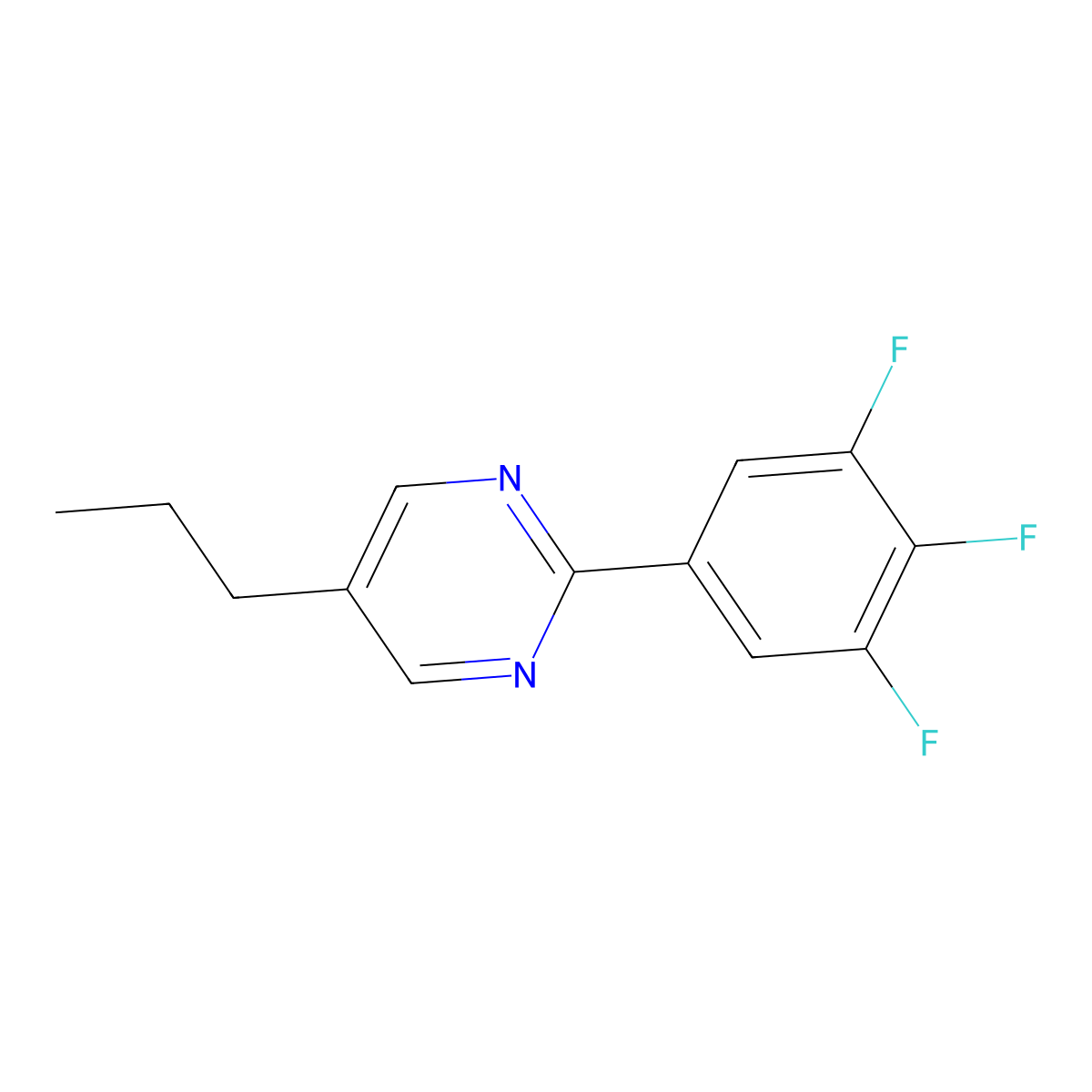 5-Propyl-2-(3,4,5-trifluorophenyl)pyrimidine molecular structure, CAS 854266-74-3