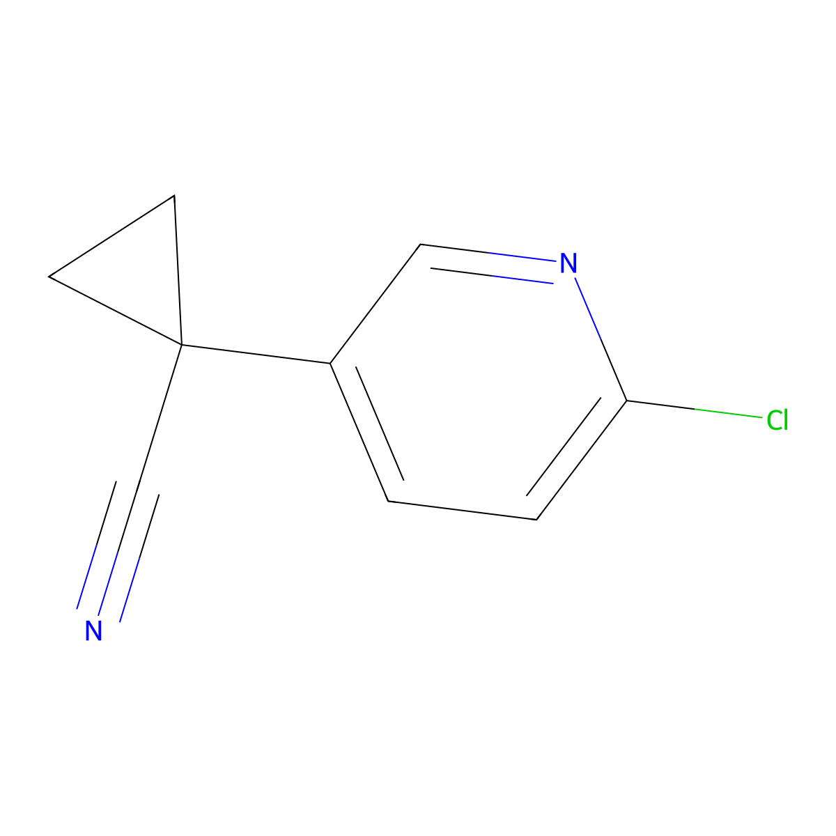 1-(6-Chloropyridin-3-yl)cyclopropane-1-carbonitrile molecular structure, CAS 854267-89-3