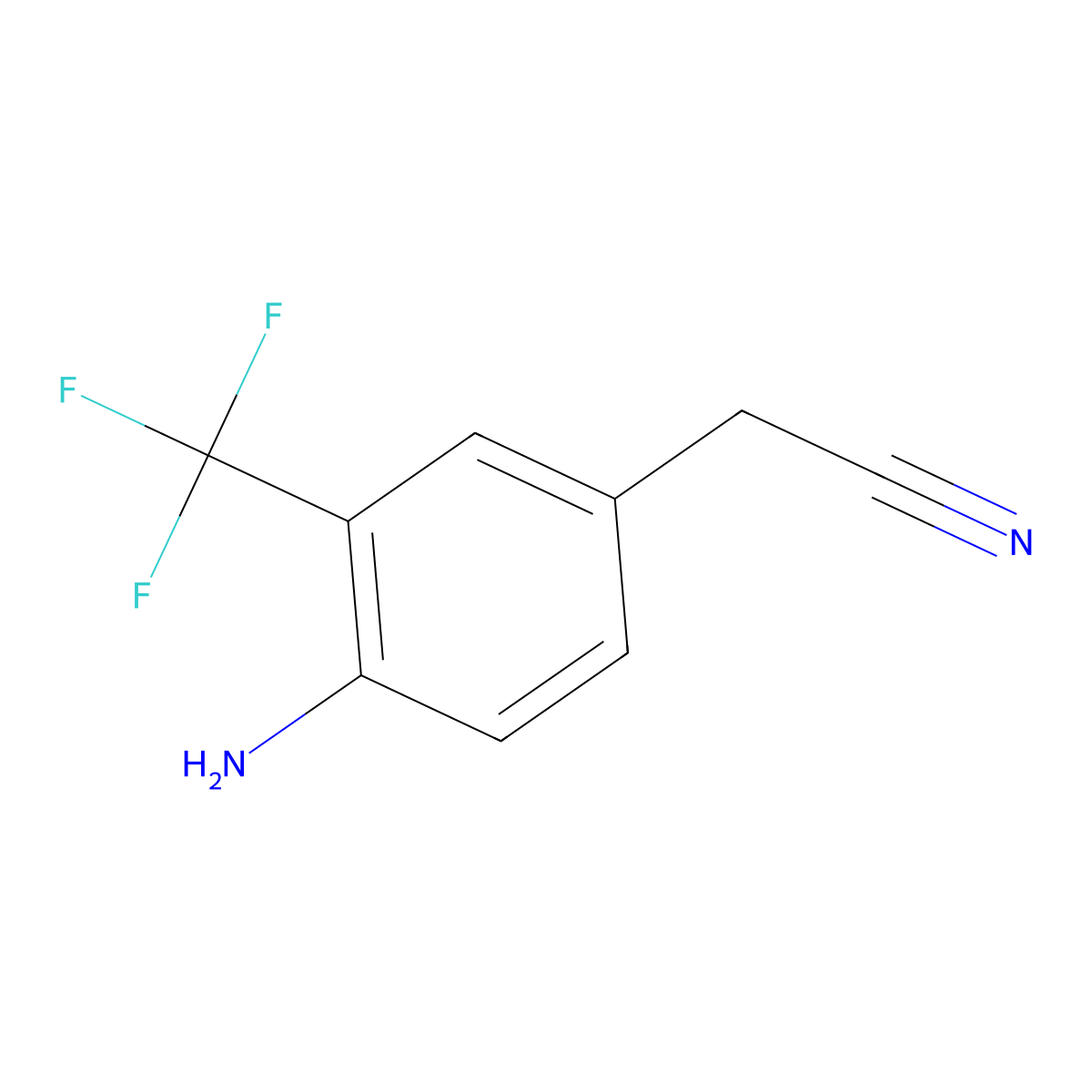 2-[4-Amino-3-(trifluoromethyl)phenyl]acetonitrile molecular structure, CAS 854273-16-8