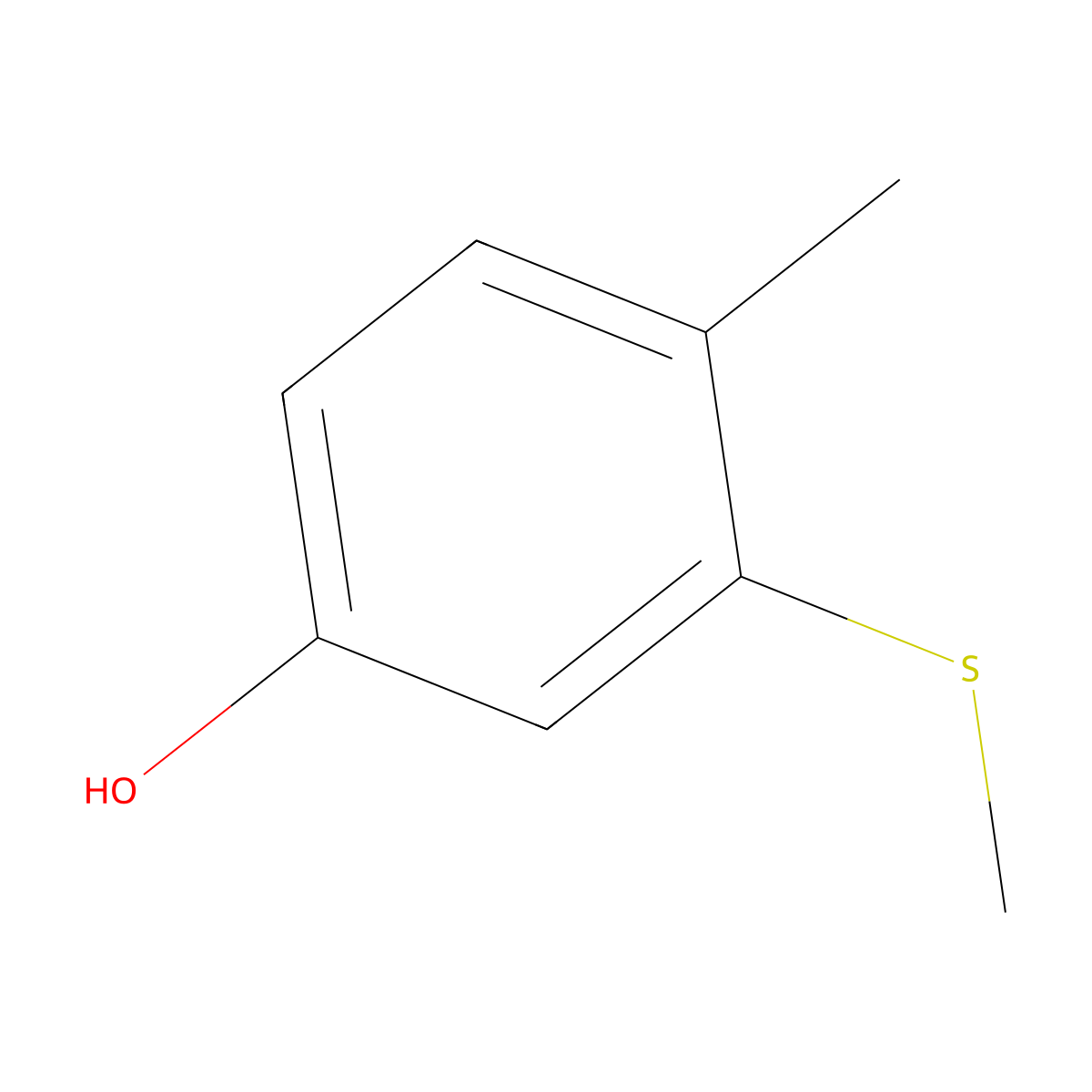 4-Methyl-3-(methylsulfanyl)phenol molecular structure, CAS 85428-44-0