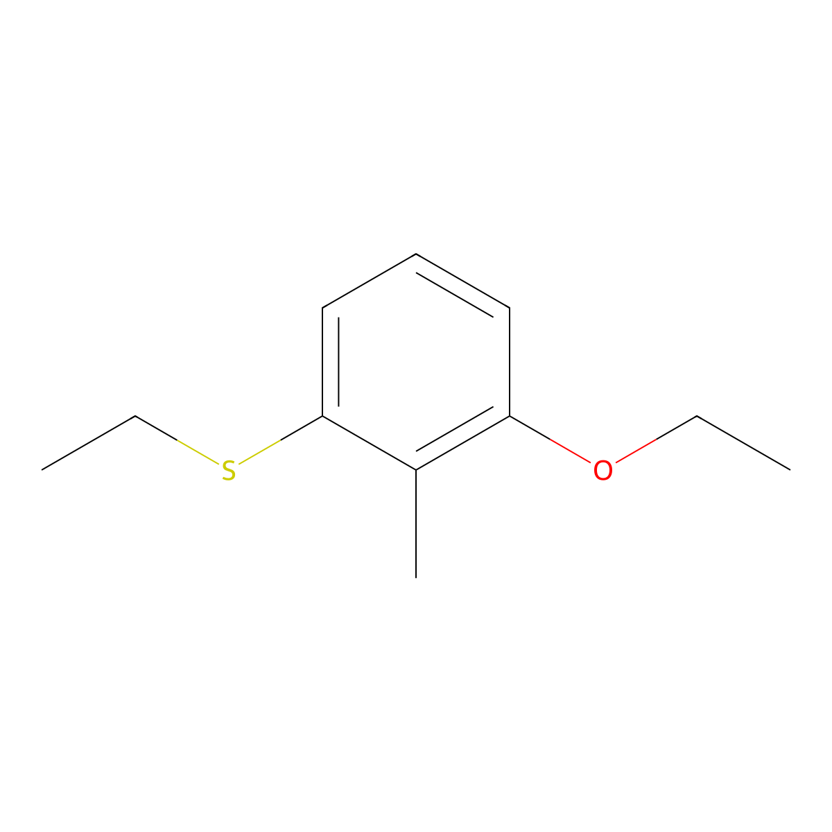 1-Ethoxy-3-(ethylthio)-2-methylbenzene molecular structure, CAS 85428-53-1