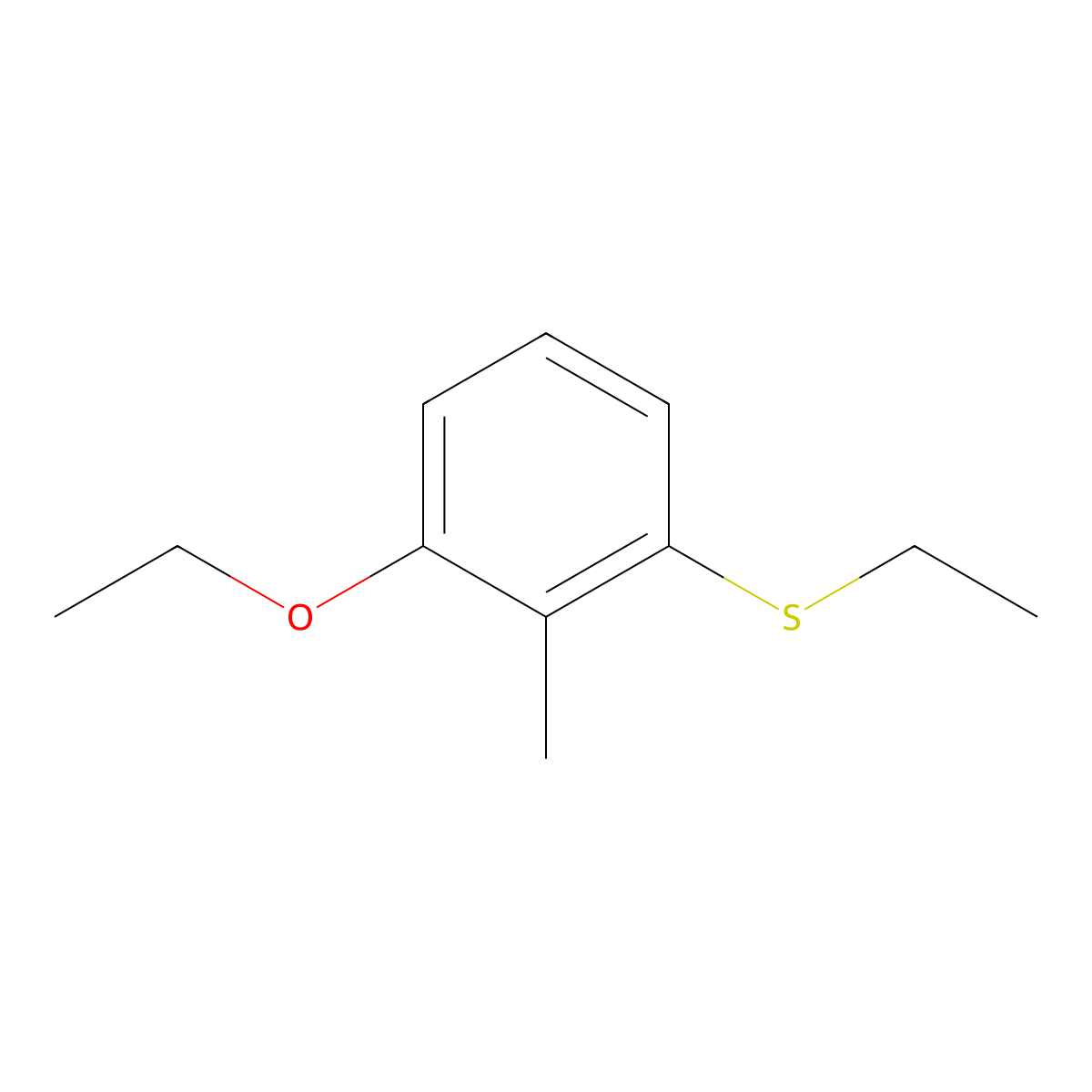 1-Ethoxy-3-(ethylthio)-2-methylbenzene molecular structure, CAS 85428-53-1