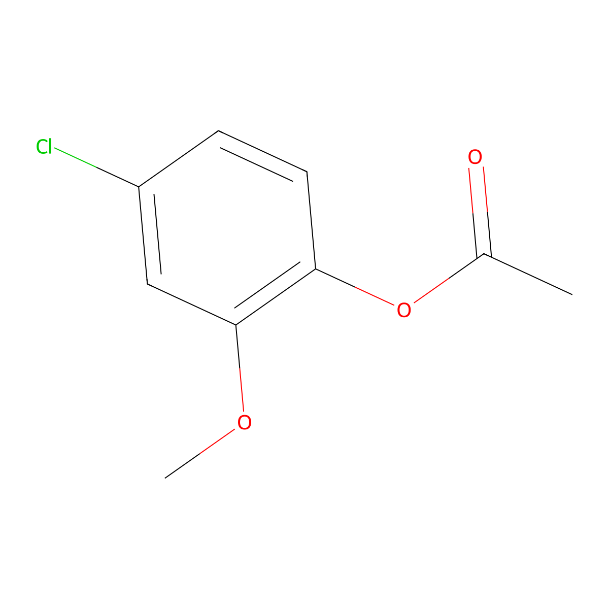 4-Chloro-2-methoxyphenyl acetate molecular structure, CAS 85430-09-7