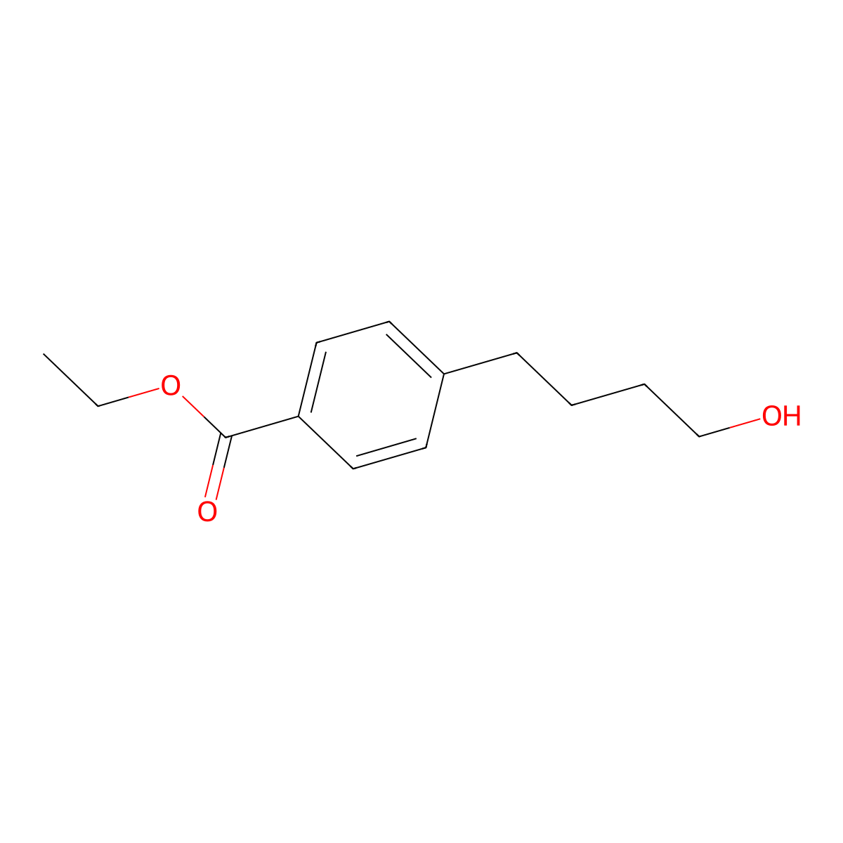 Ethyl 4-(4-hydroxybutyl)benzoate molecular structure, CAS 85431-07-8