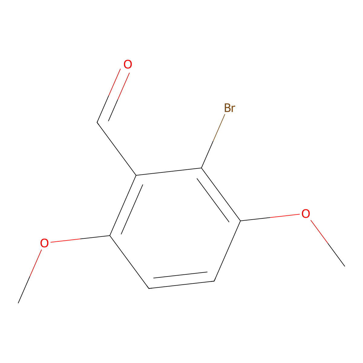 Benzaldehyde, 2-bromo-3,6-dimethoxy- molecular structure, CAS 85432-87-7