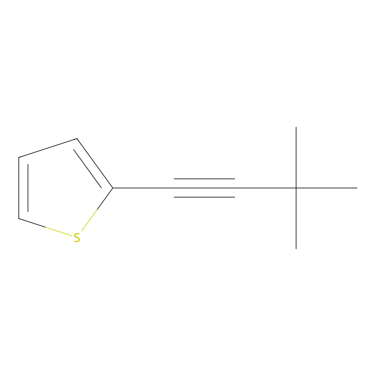 2-(3,3-Dimethyl-1-butyn-1-yl)thiophene molecular structure, CAS 85433-86-9