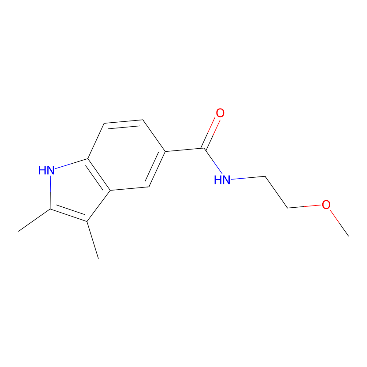 N-(2-methoxyethyl)-2,3-dimethyl-1H-indole-5-carboxamide molecular structure, CAS 854354-05-5
