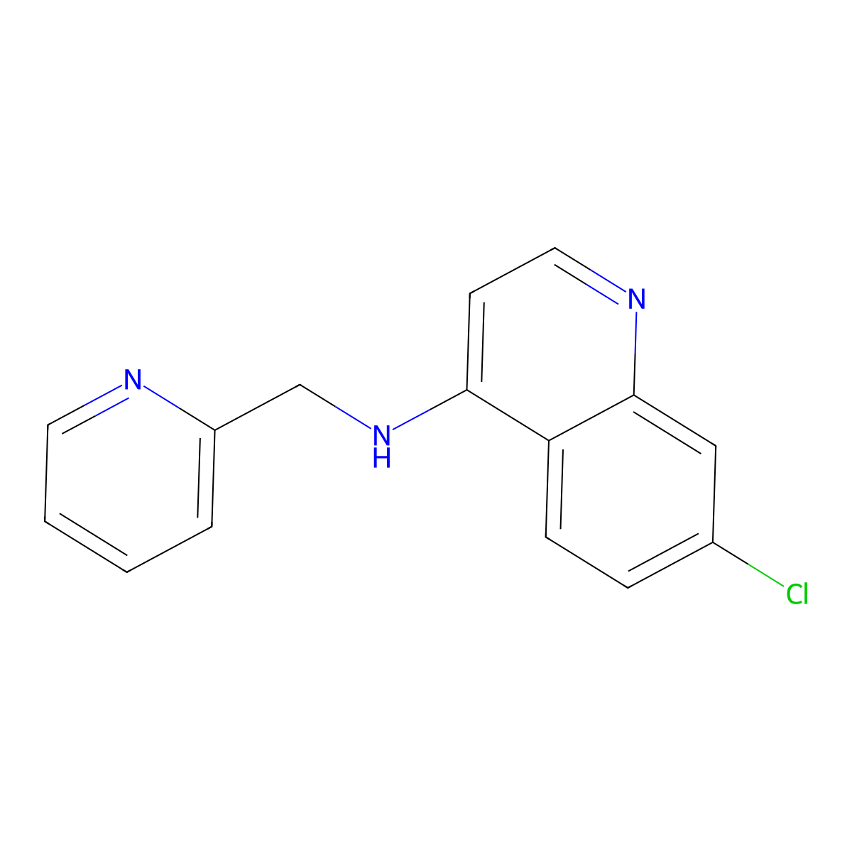 7-chloro-N-(pyridin-2-ylmethyl)quinolin-4-amine molecular structure, CAS 854355-54-7