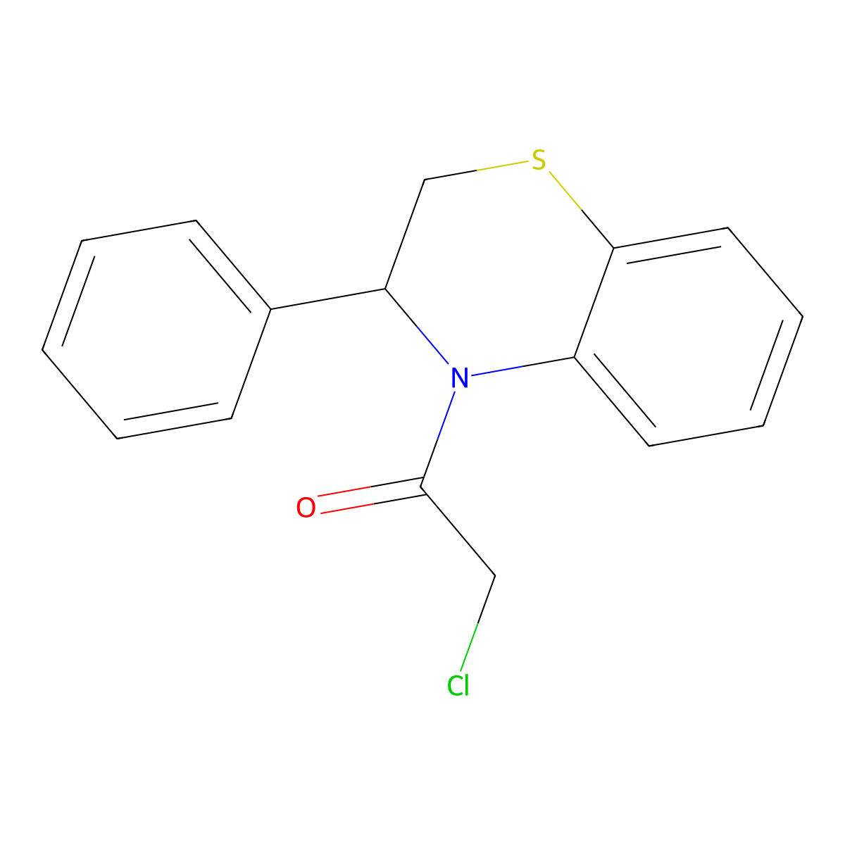 2-chloro-1-(3-phenyl-3,4-dihydro-2H-1,4-benzothiazin-4-yl)ethan-1-one molecular structure, CAS 854357-29-2
