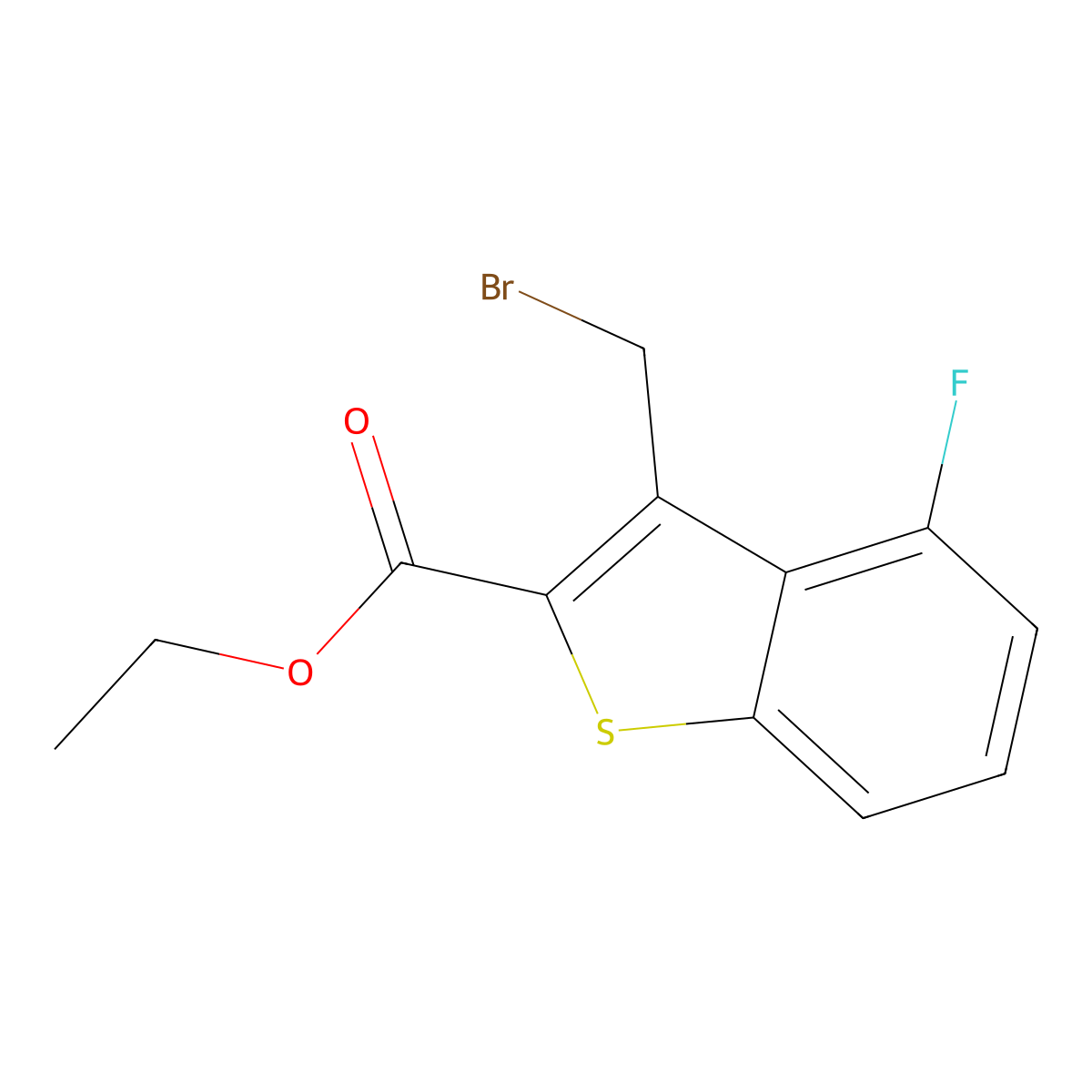 Ethyl 3-(bromomethyl)-4-fluoro-1-benzothiophene-2-carboxylate molecular structure, CAS 854357-40-7