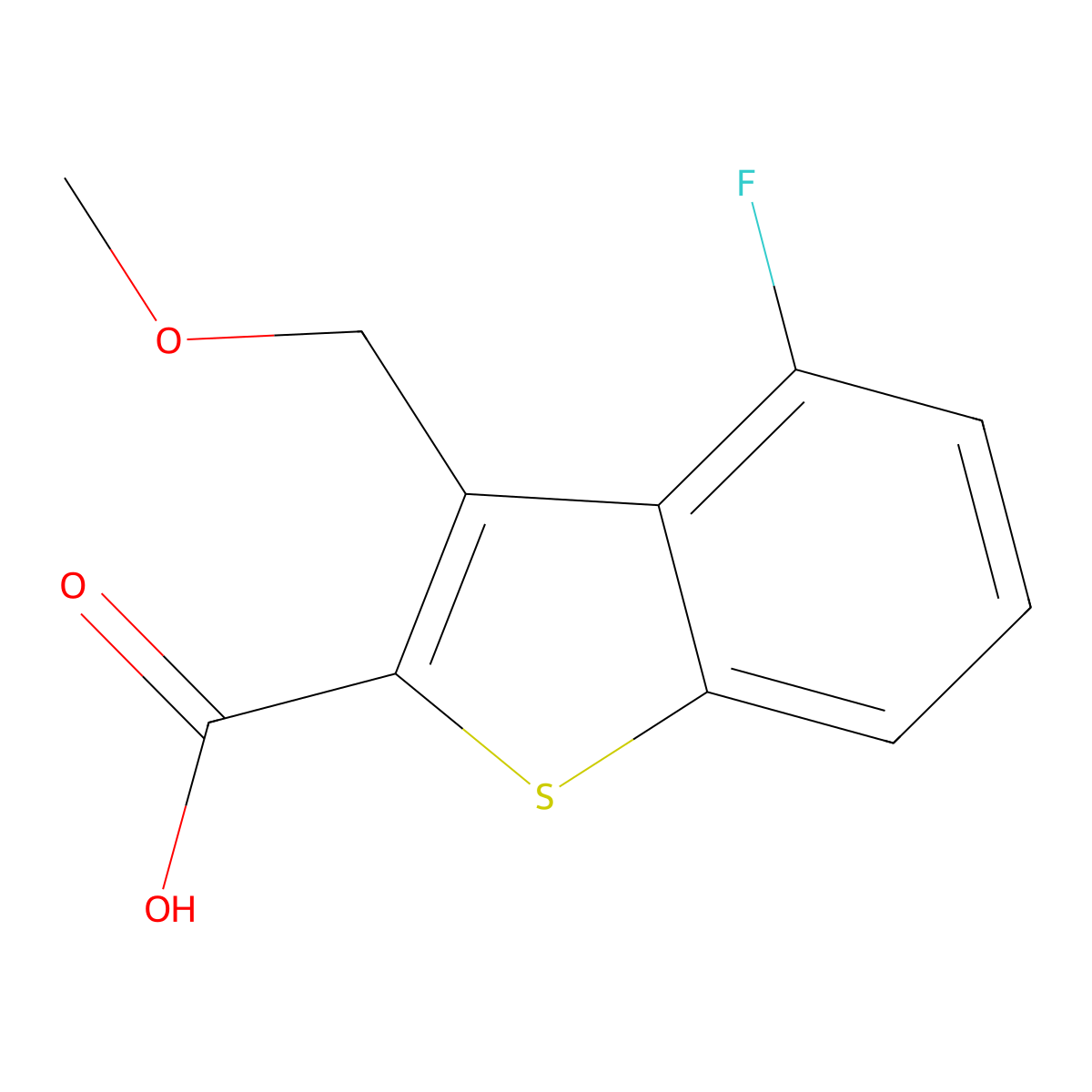 4-Fluoro-3-(methoxymethyl)-1-benzothiophene-2-carboxylic acid molecular structure, CAS 854357-47-4