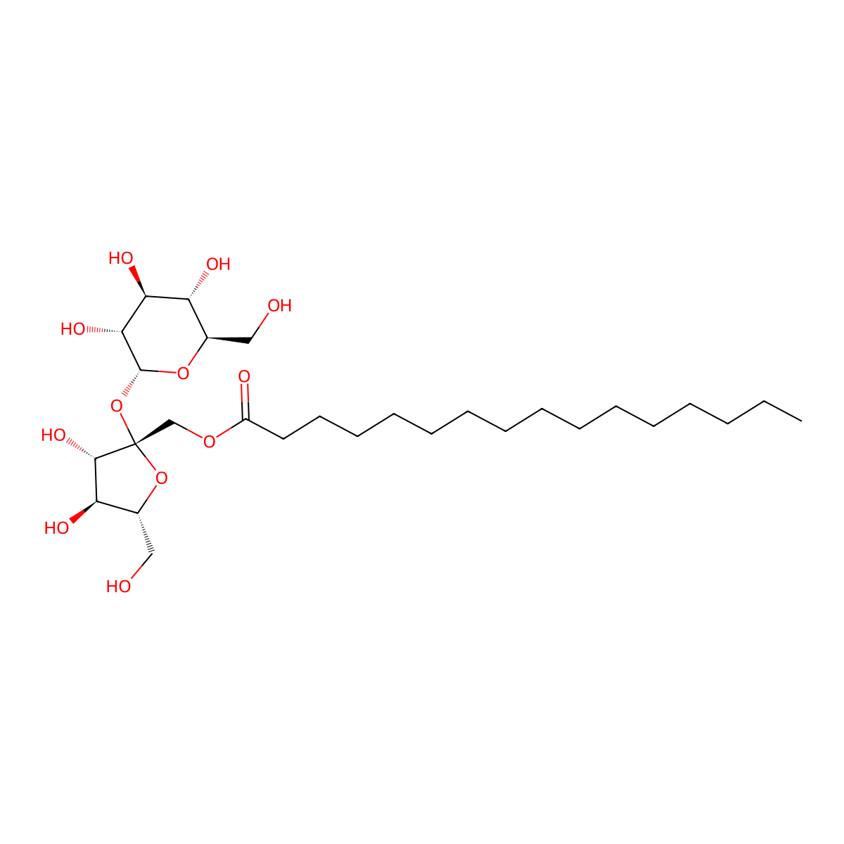 Sucrose, 1-palmitate molecular structure, CAS 854374-08-6