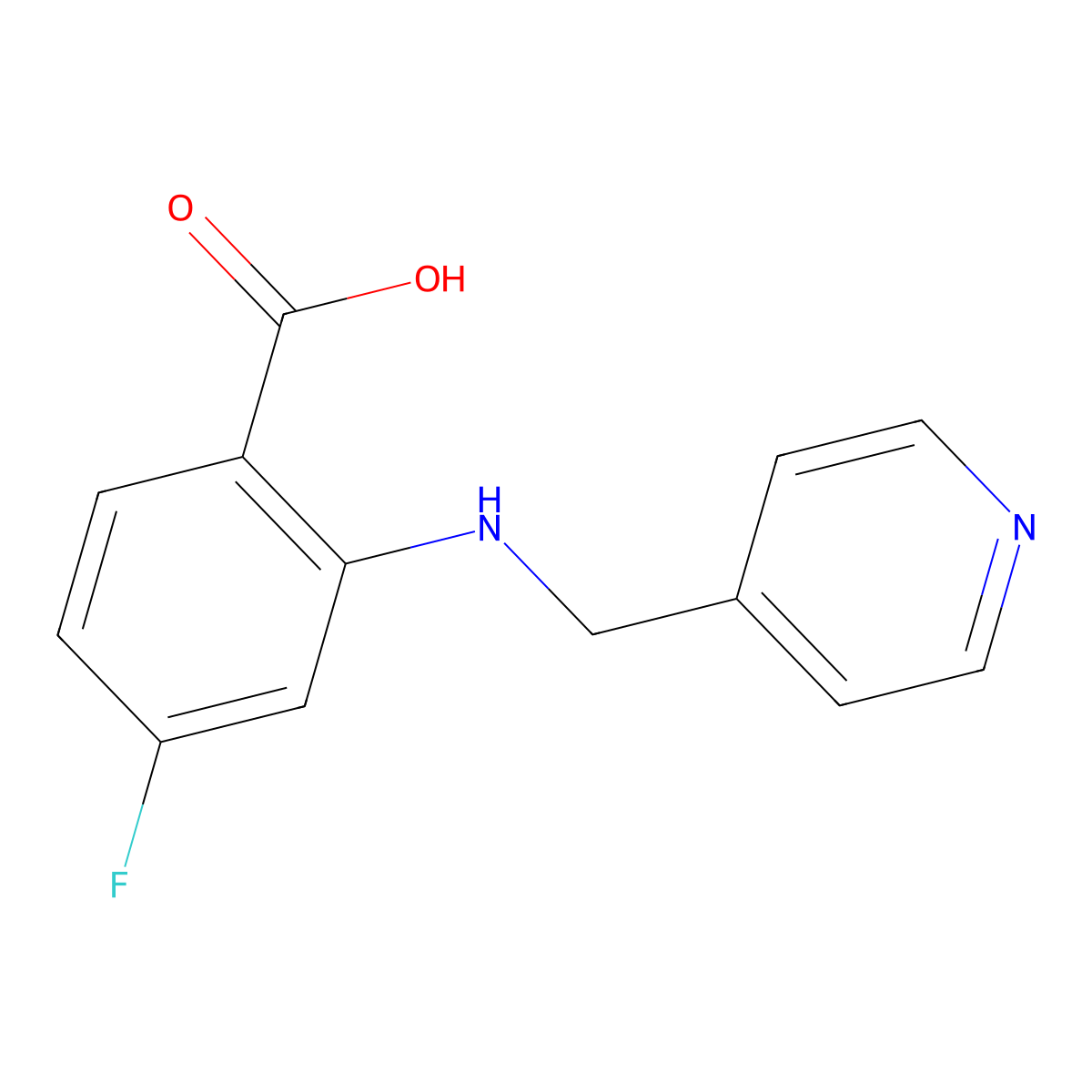 4-Fluoro-2-[(pyridin-4-ylmethyl)-amino]-benzoic acid molecular structure, CAS 854381-83-2