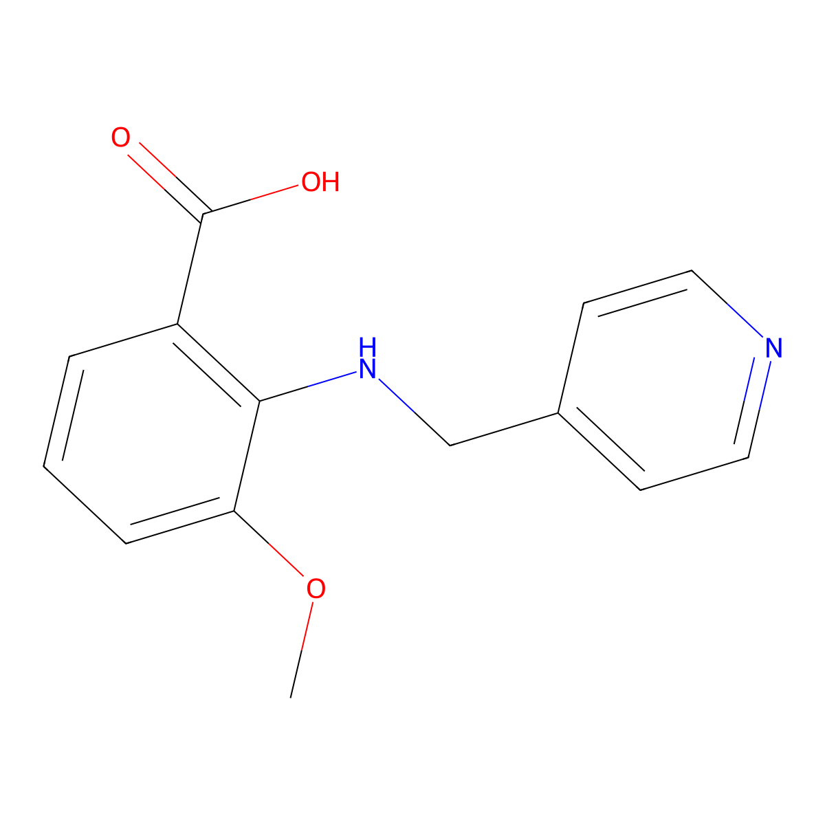 3-Methoxy-2-[(pyridin-4-ylmethyl)-amino]-benzoic acid molecular structure, CAS 854381-85-4