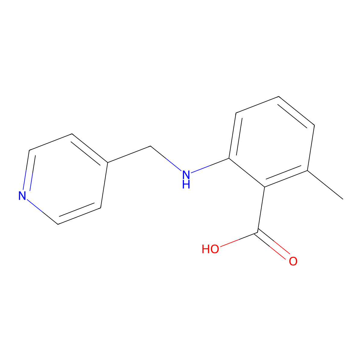 2-Methyl-6-[(pyridin-4-ylmethyl)-amino]-benzoic acid molecular structure, CAS 854381-87-6