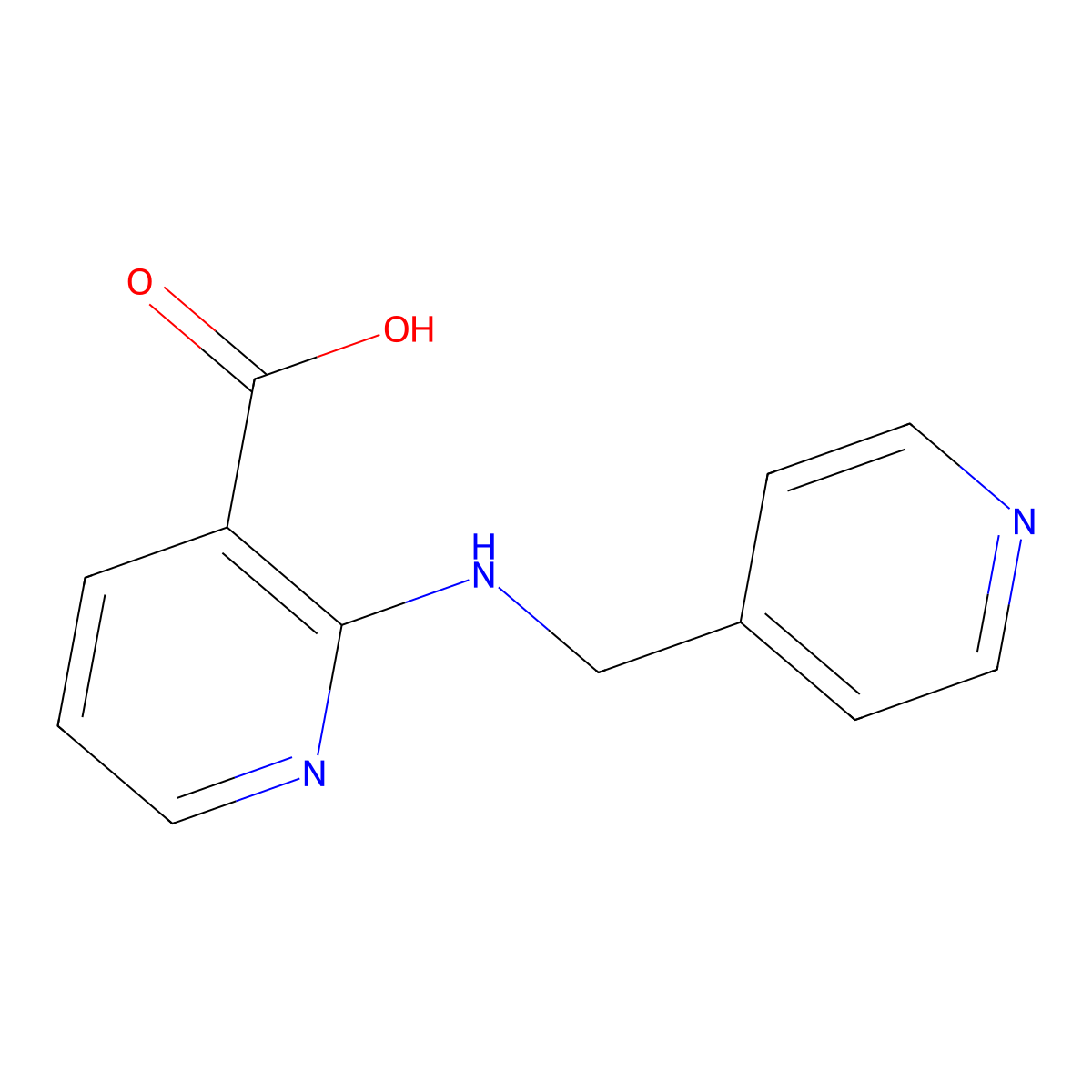 2-((Pyridin-4-ylmethyl)amino)nicotinic acid molecular structure, CAS 854382-06-2