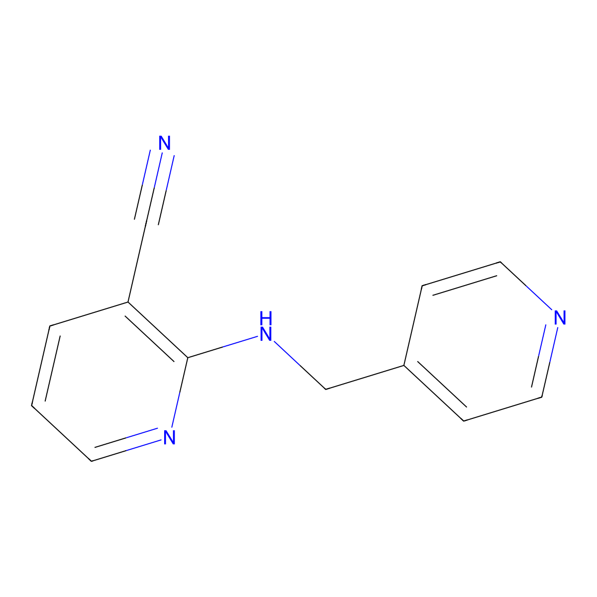 2-[(Pyridin-4-ylmethyl)amino]nicotinonitrile molecular structure, CAS 854382-08-4