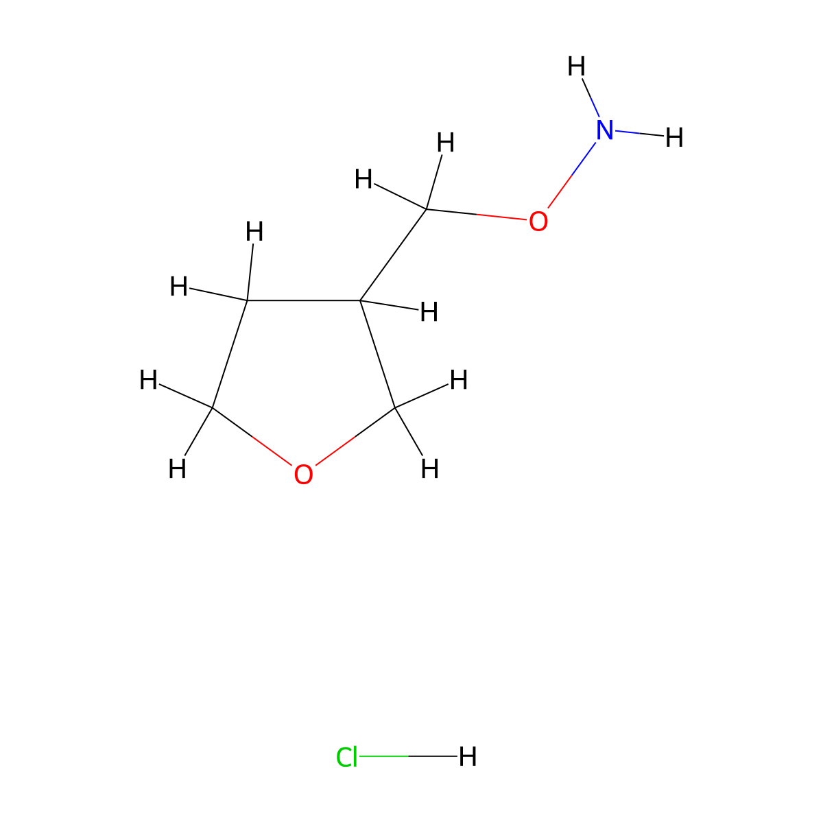 O-(oxolan-3-ylmethyl)hydroxylamine hydrochloride molecular structure, CAS 854382-86-8