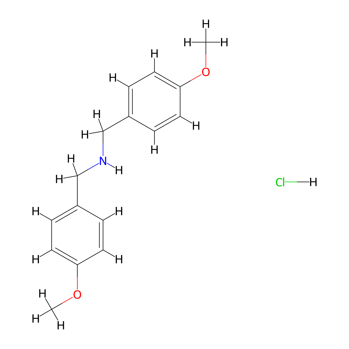 Bis((4-methoxyphenyl)methyl)amine hydrochloride molecular structure, CAS 854391-95-0
