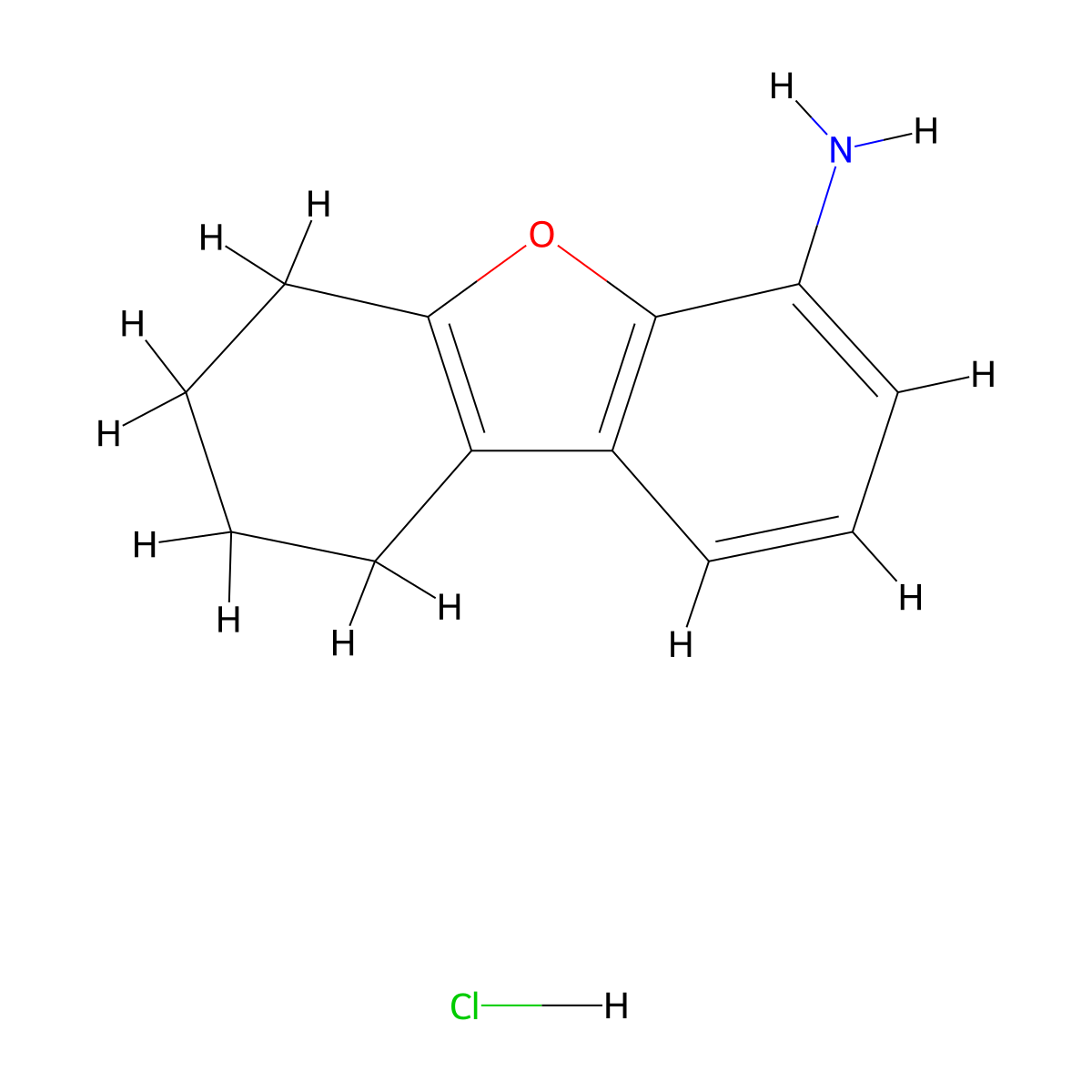 6,7,8,9-Tetrahydrodibenzo[b,d]furan-4-amine hydrochloride molecular structure, CAS 854395-96-3