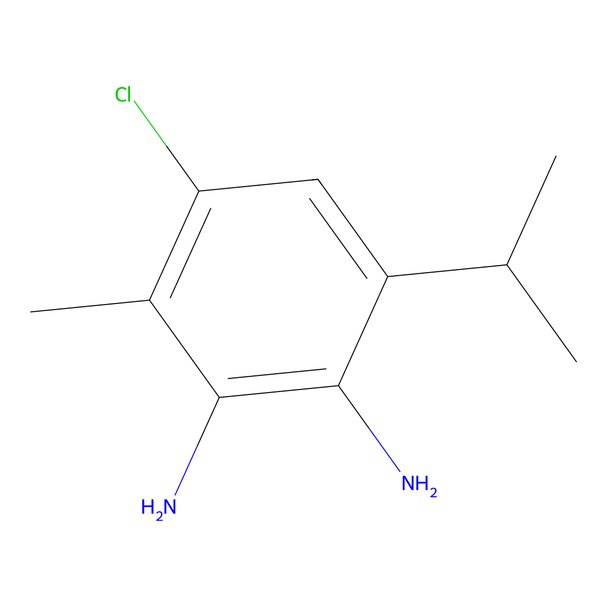 4-Chloro-6-isopropyl-3-methylbenzene-1,2-diamine molecular structure, CAS 854403-52-4