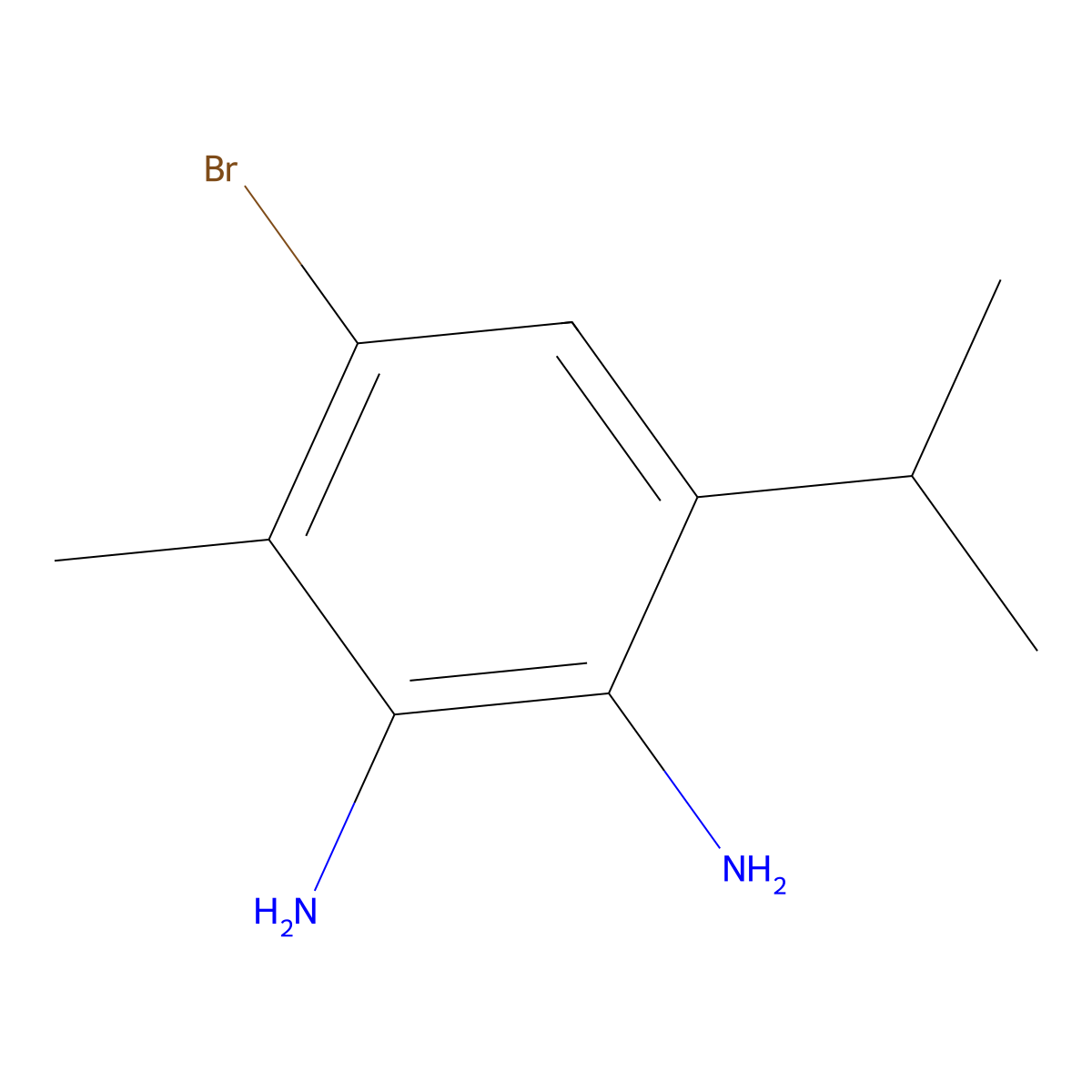 4-Bromo-6-isopropyl-3-methylbenzene-1,2-diamine molecular structure, CAS 854403-53-5