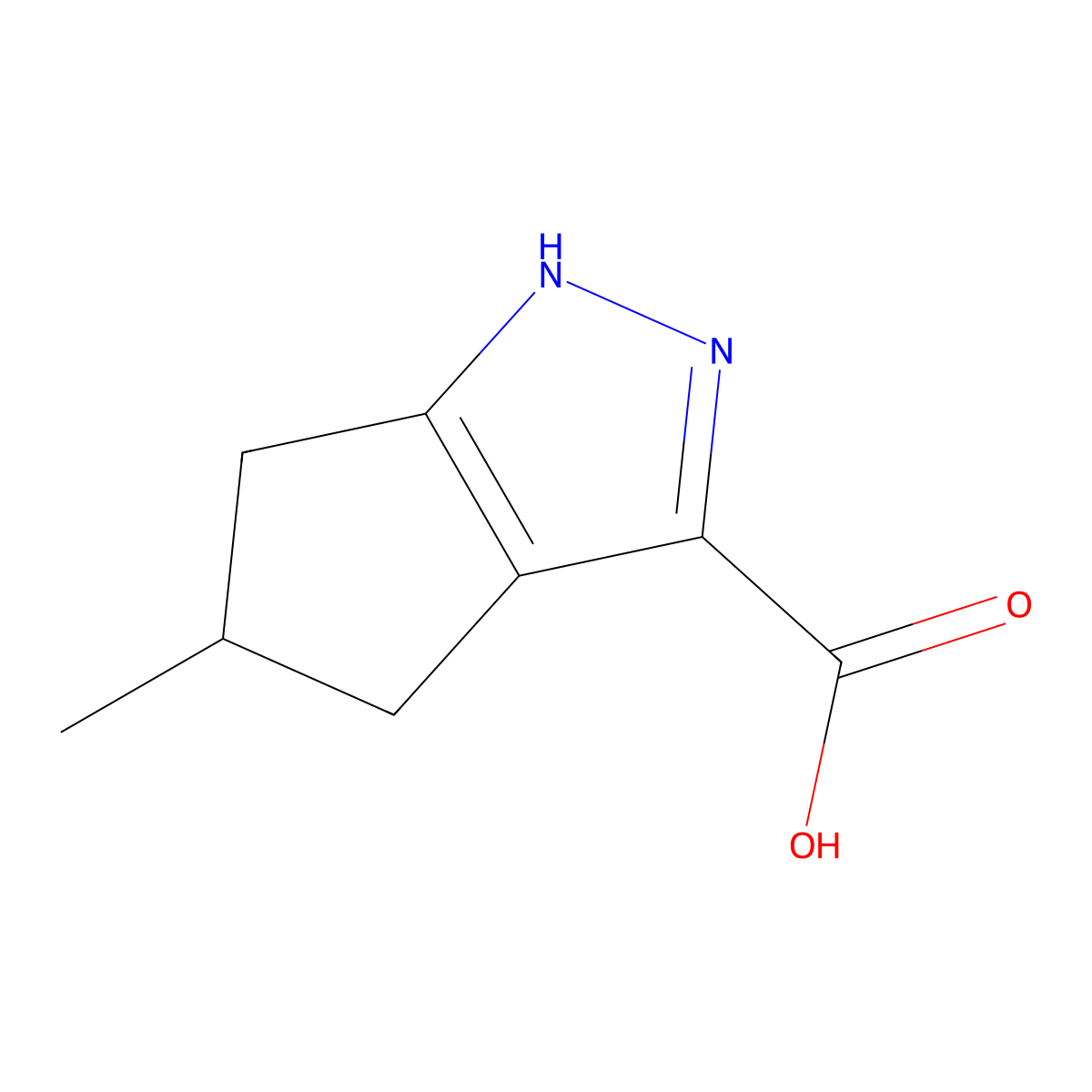 5-Methyl-1,4,5,6-tetrahydrocyclopenta[C]pyrazole-3-carboxylic acid molecular structure, CAS 854405-74-6