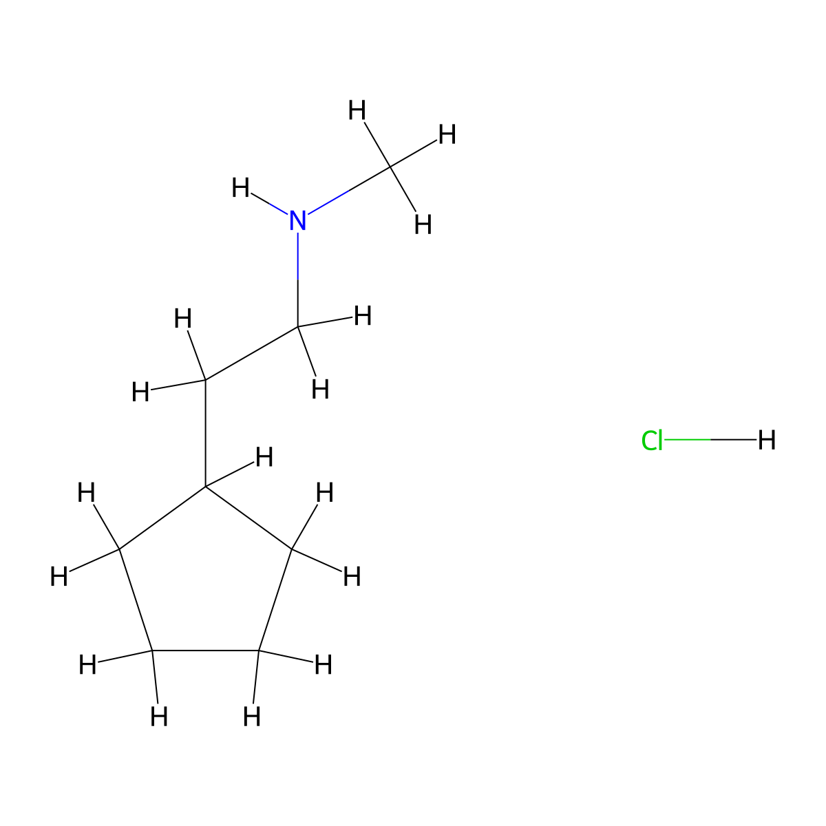 (2-Cyclopentylethyl)(methyl)amine hydrochloride molecular structure, CAS 854413-64-2