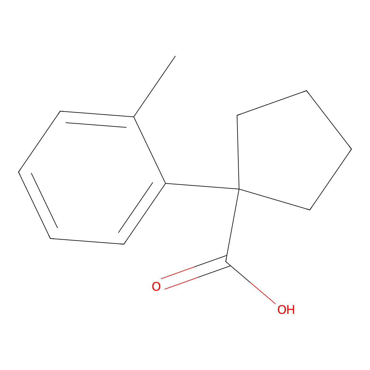 1-(2-Methylphenyl)cyclopentane-1-carboxylic acid molecular structure, CAS 854414-95-2