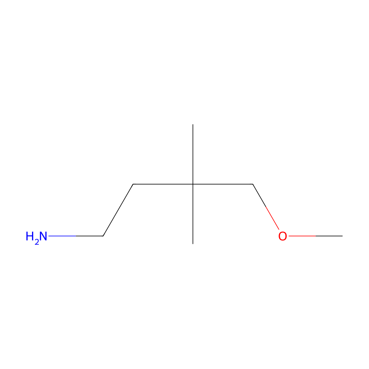 4-Methoxy-3,3-dimethylbutan-1-amine molecular structure, CAS 854417-06-4
