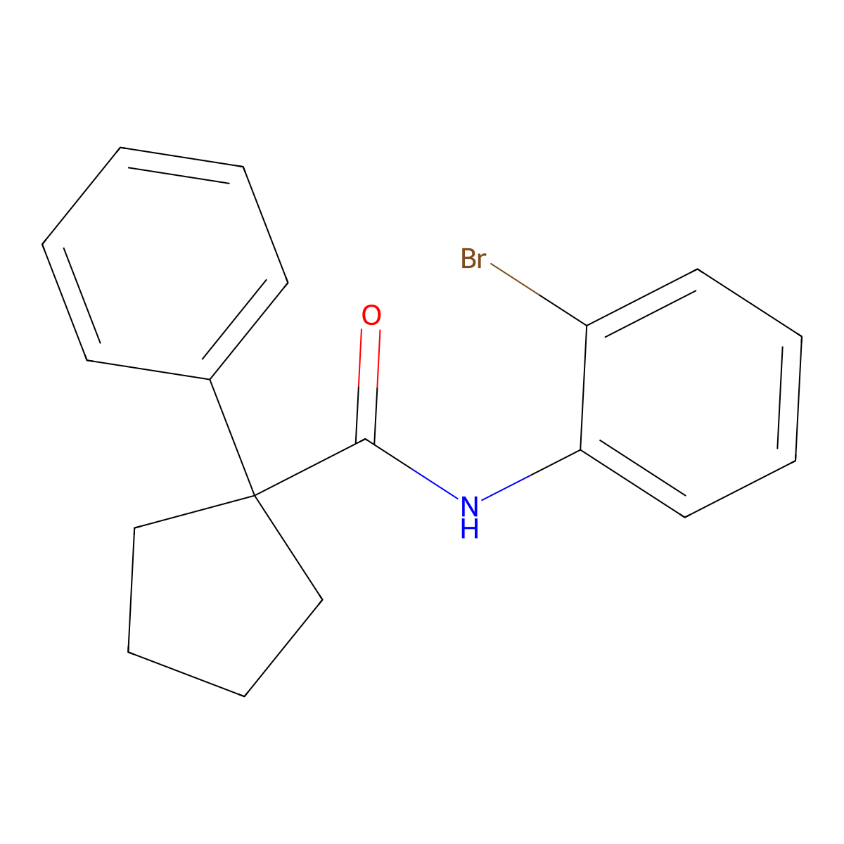 N-(2-bromophenyl)-1-phenylcyclopentane-1-carboxamide molecular structure, CAS 854417-22-4