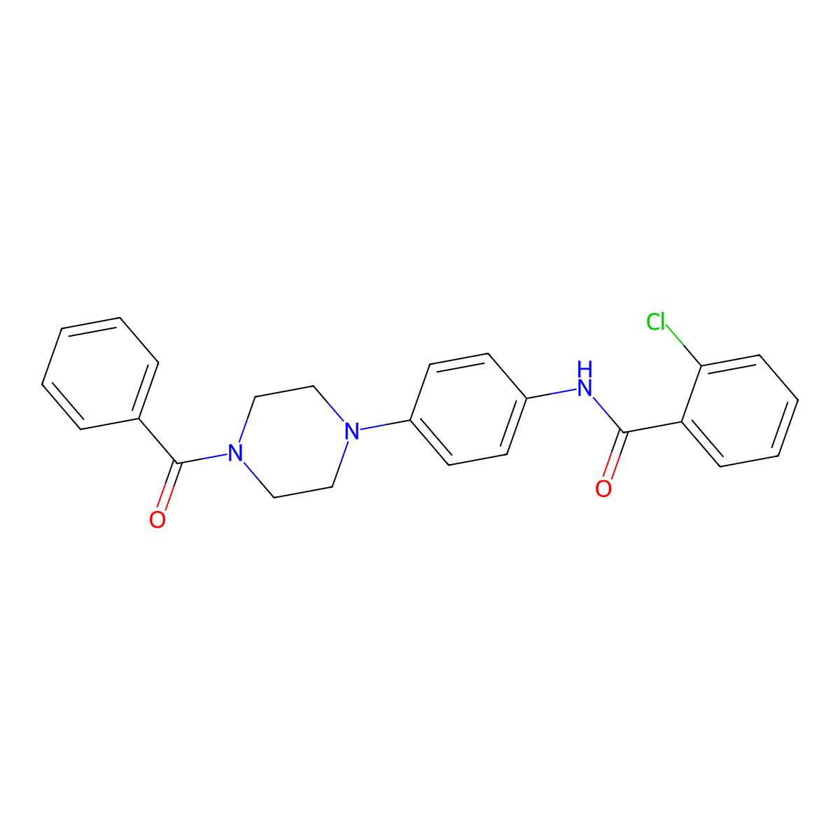 N-[4-(4-benzoylpiperazin-1-yl)phenyl]-2-chlorobenzamide molecular structure, CAS 854421-85-5