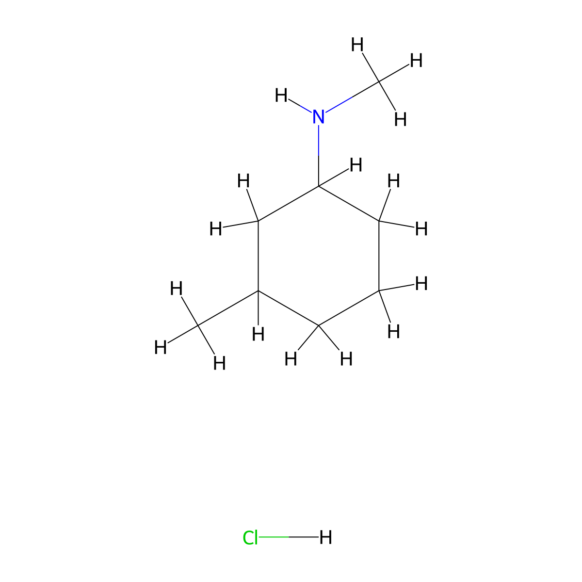 N,3-dimethylcyclohexanamine hydrochloride molecular structure, CAS 854427-44-4