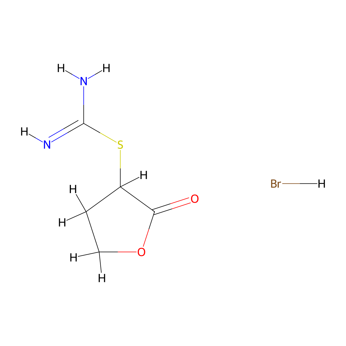 [(2-Oxooxolan-3-yl)sulfanyl]methanimidamide hydrobromide molecular structure, CAS 854429-70-2