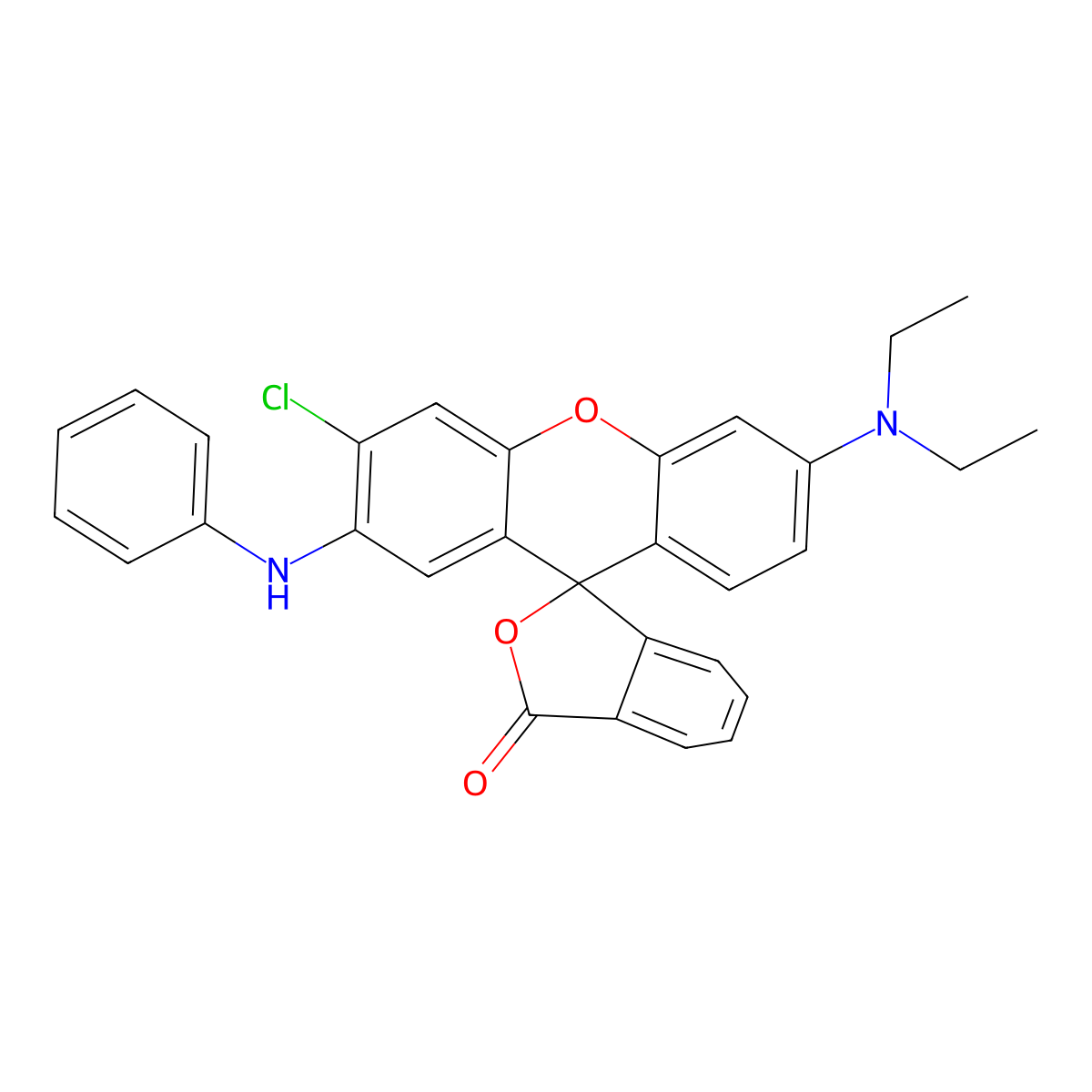 2'-Anilino-3'-chloro-6'-(diethylamino)spiro(isobenzofuran-1(3H),9'-(9H)xanthene)-3-one molecular structure, CAS 85443-45-4
