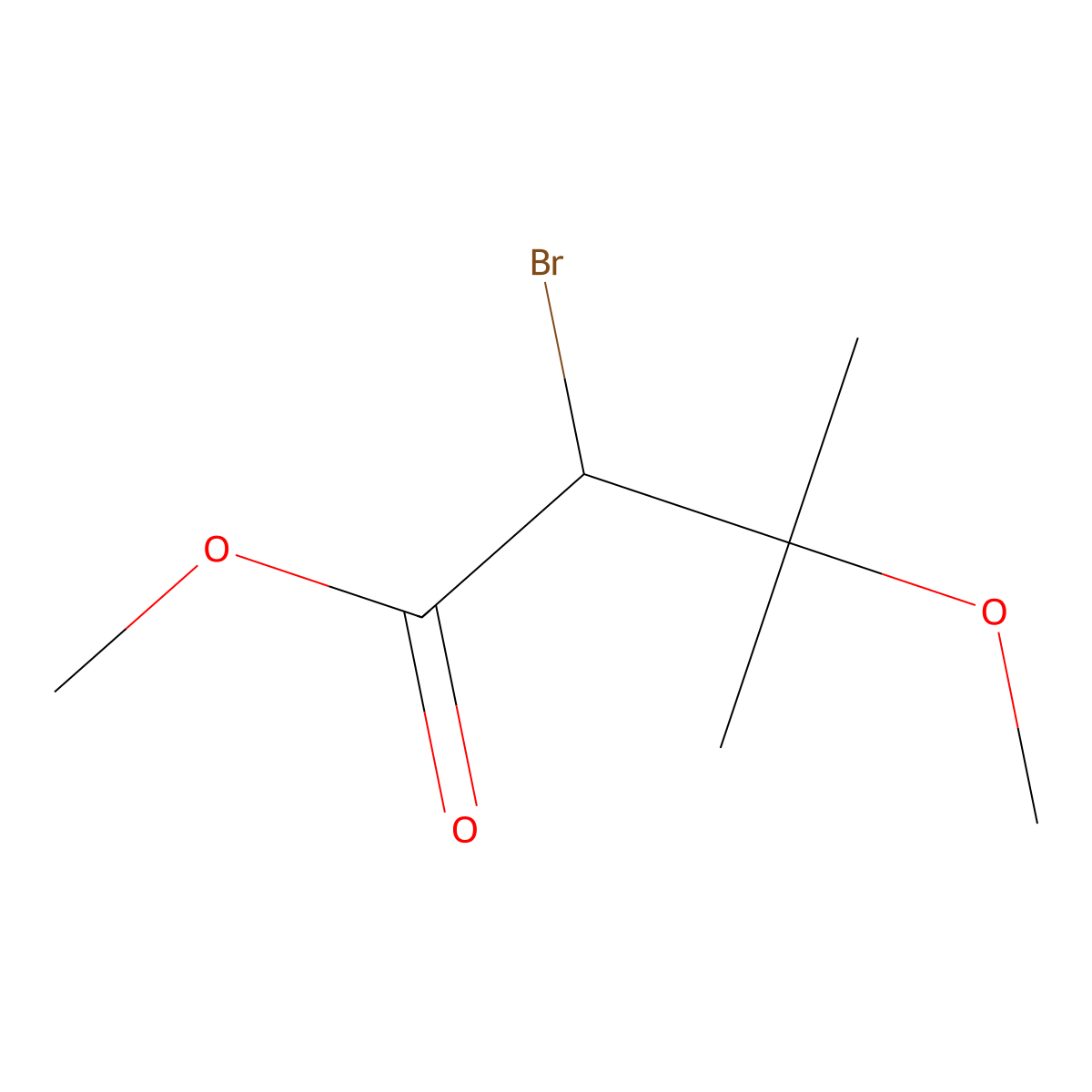 Methyl 2-bromo-3-methoxy-3-methylbutanoate molecular structure, CAS 854431-59-7