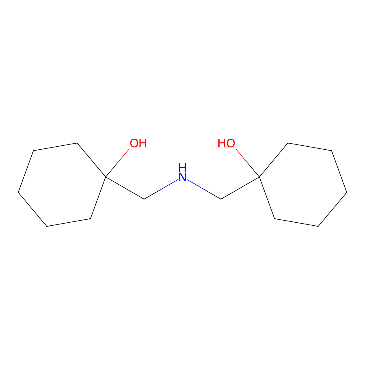 1,1'-[Iminodi(methylene)]dicyclohexanol molecular structure, CAS 854434-51-8