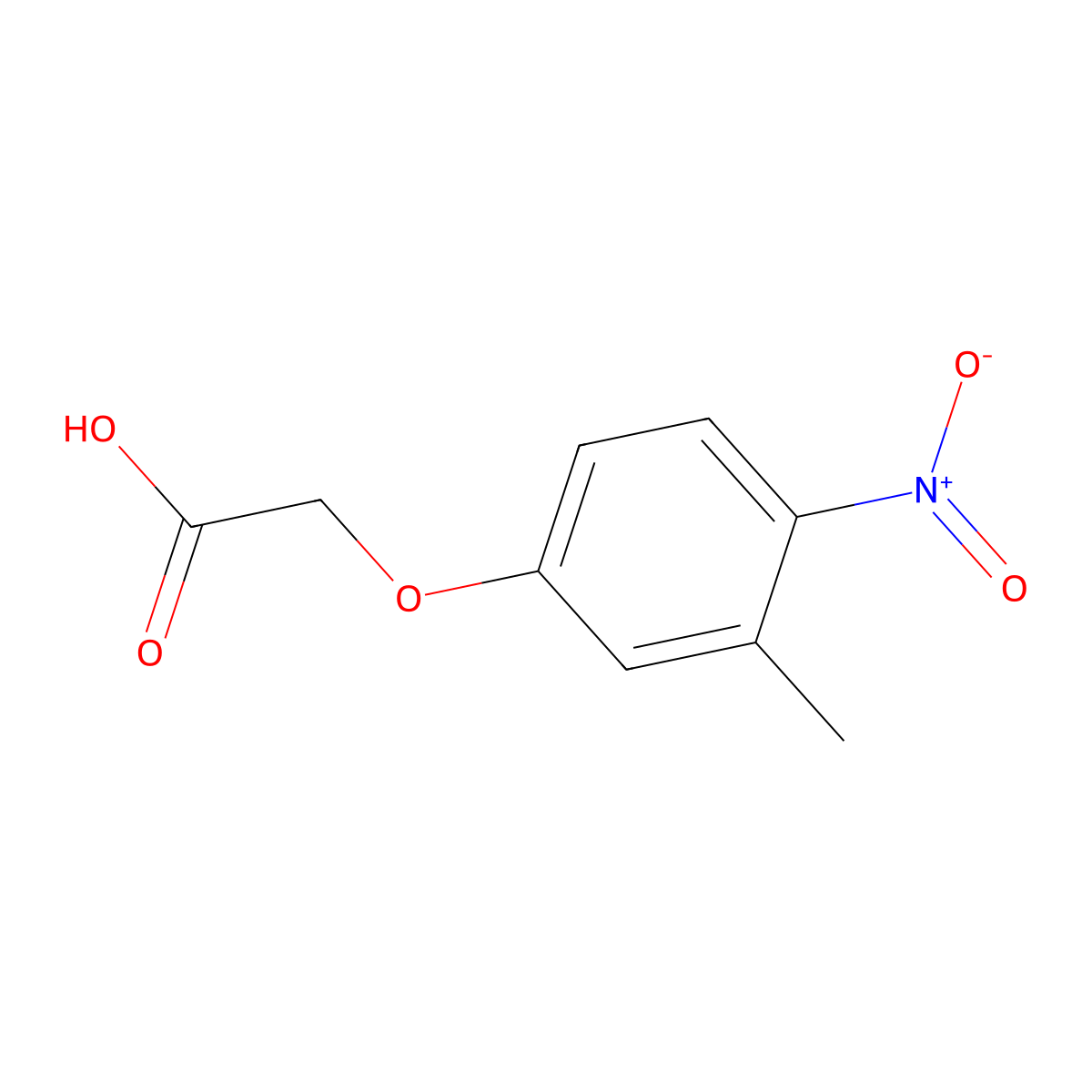 (3-Methyl-4-nitrophenoxy)acetic acid molecular structure, CAS 85444-81-1