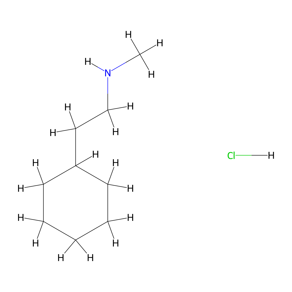 Methyl-beta-cyclohexylethylamine hydrochloride molecular structure, CAS 854444-76-1