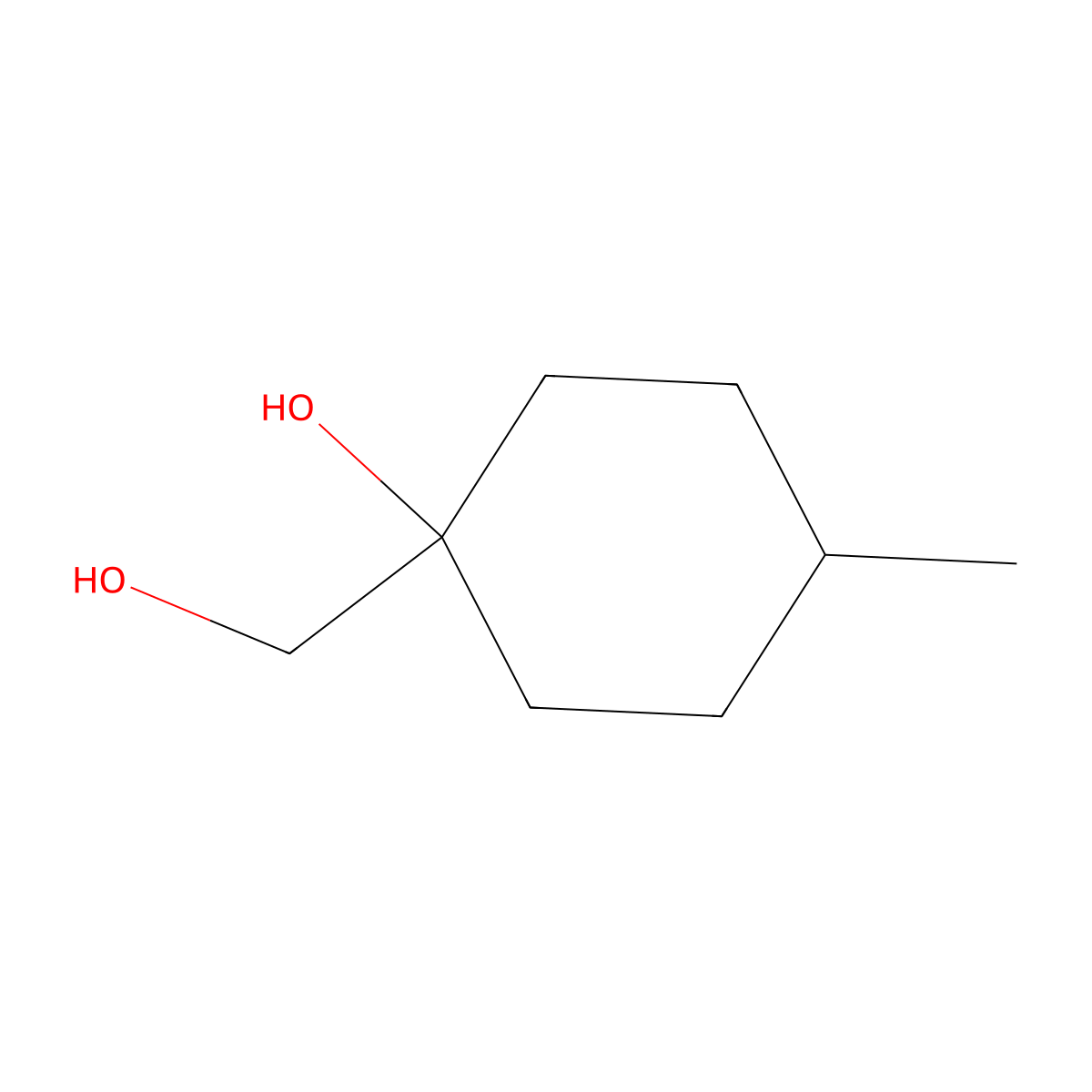 1-(Hydroxymethyl)-4-methylcyclohexanol molecular structure, CAS 854444-91-0