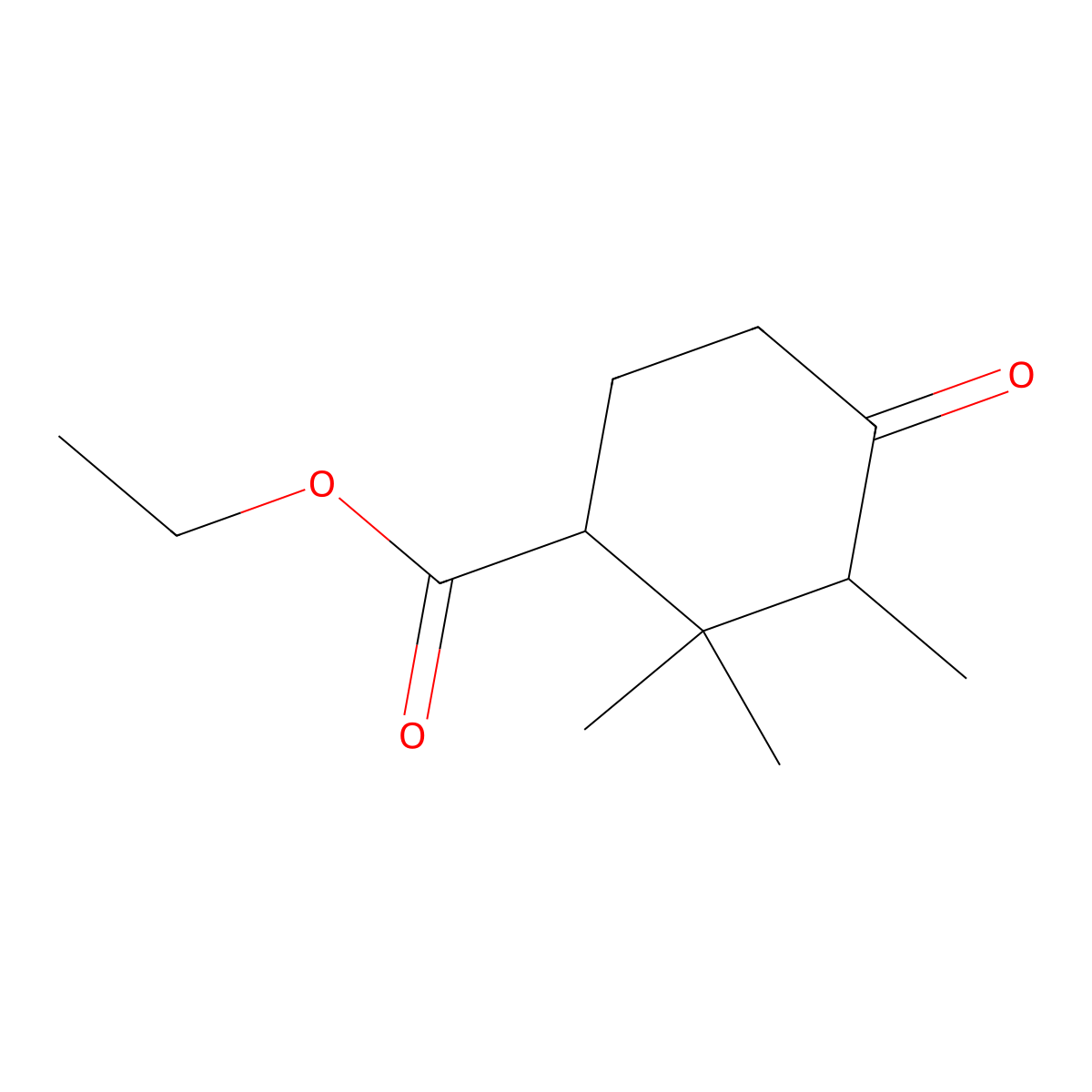 Ethyl 2,2,3-trimethyl-4-oxocyclohexane-1-carboxylate molecular structure, CAS 854446-52-9