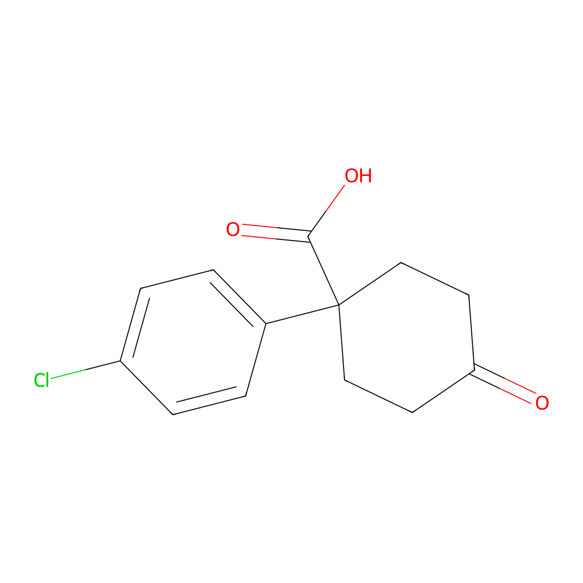 1-(4-CHLOROPHENYL)-4-OXOCYCLOHEXANECARBOXYLIc acid molecular structure, CAS 854446-73-4