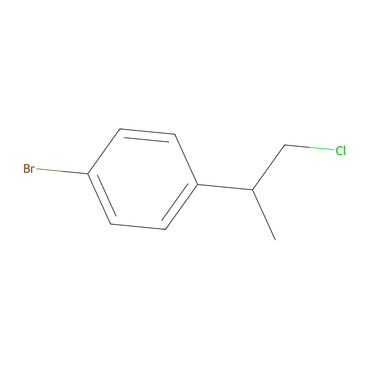 1-Bromo-4-(1-chloropropan-2-yl)benzene molecular structure, CAS 854451-37-9
