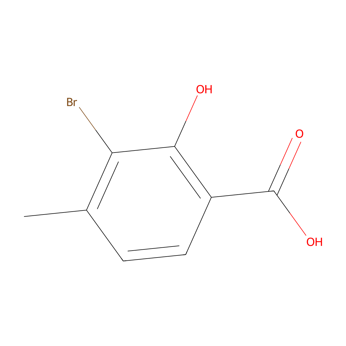 3-Bromo-2-hydroxy-4-methylbenzoic acid molecular structure, CAS 854452-61-2