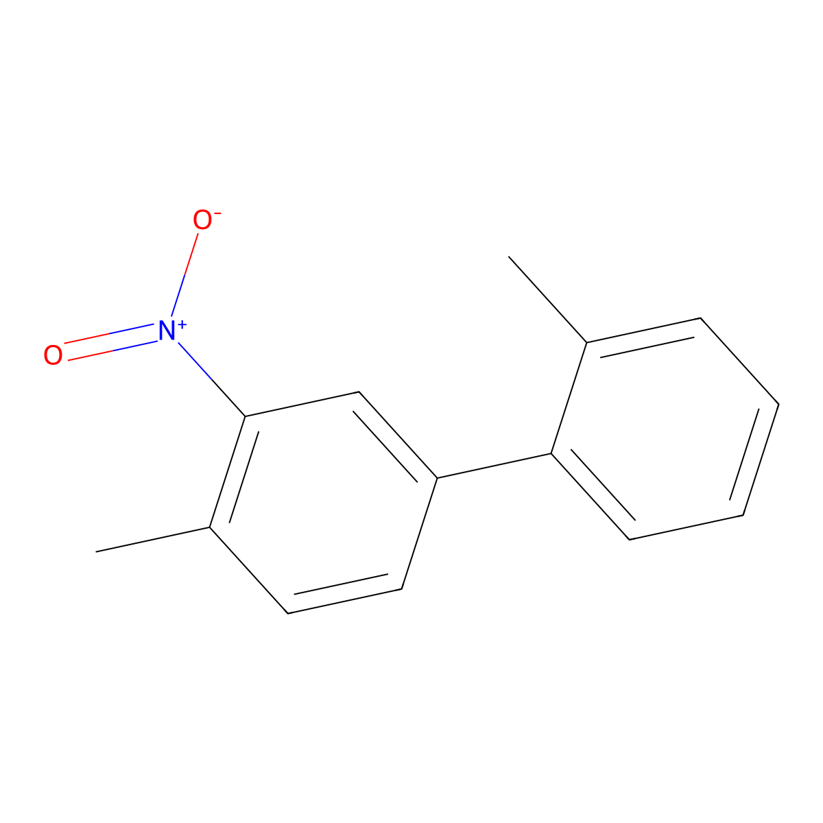 2,4'-Dimethyl-3'-nitro-1,1'-biphenyl molecular structure, CAS 854456-93-2