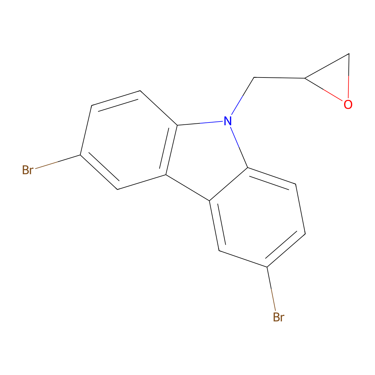 3,6-dibromo-9-((oxiran-2-yl)methyl)-9H-carbazole molecular structure, CAS 85446-05-5