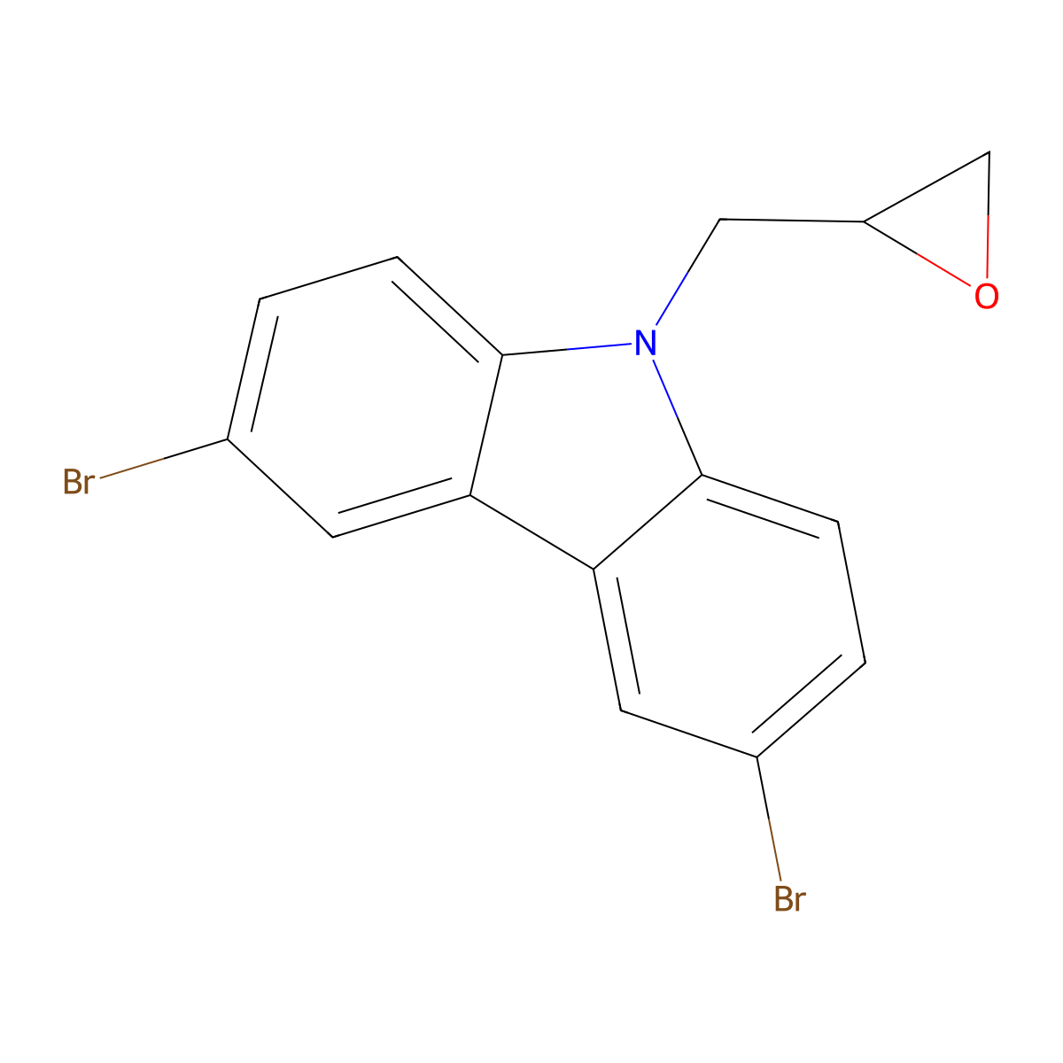 3,6-dibromo-9-((oxiran-2-yl)methyl)-9H-carbazole molecular structure, CAS 85446-05-5